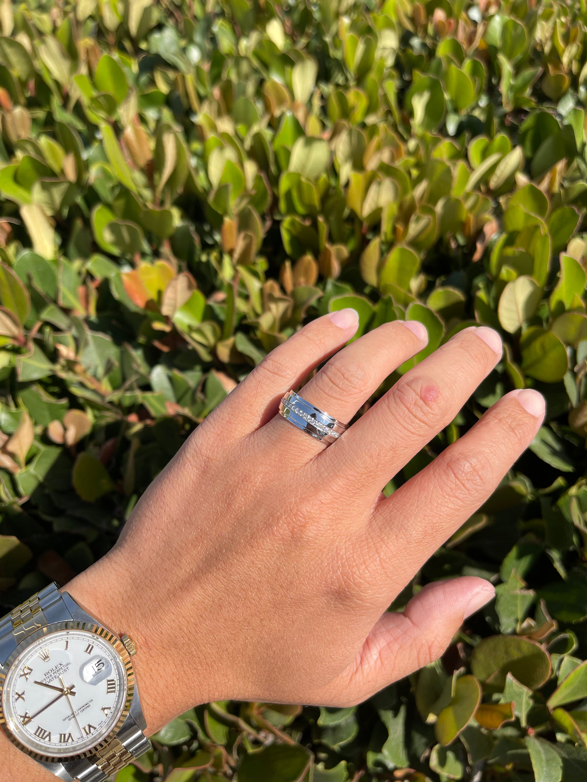 0.35ct Polished Centered Diamond Wedding Band 14K Gold MR024