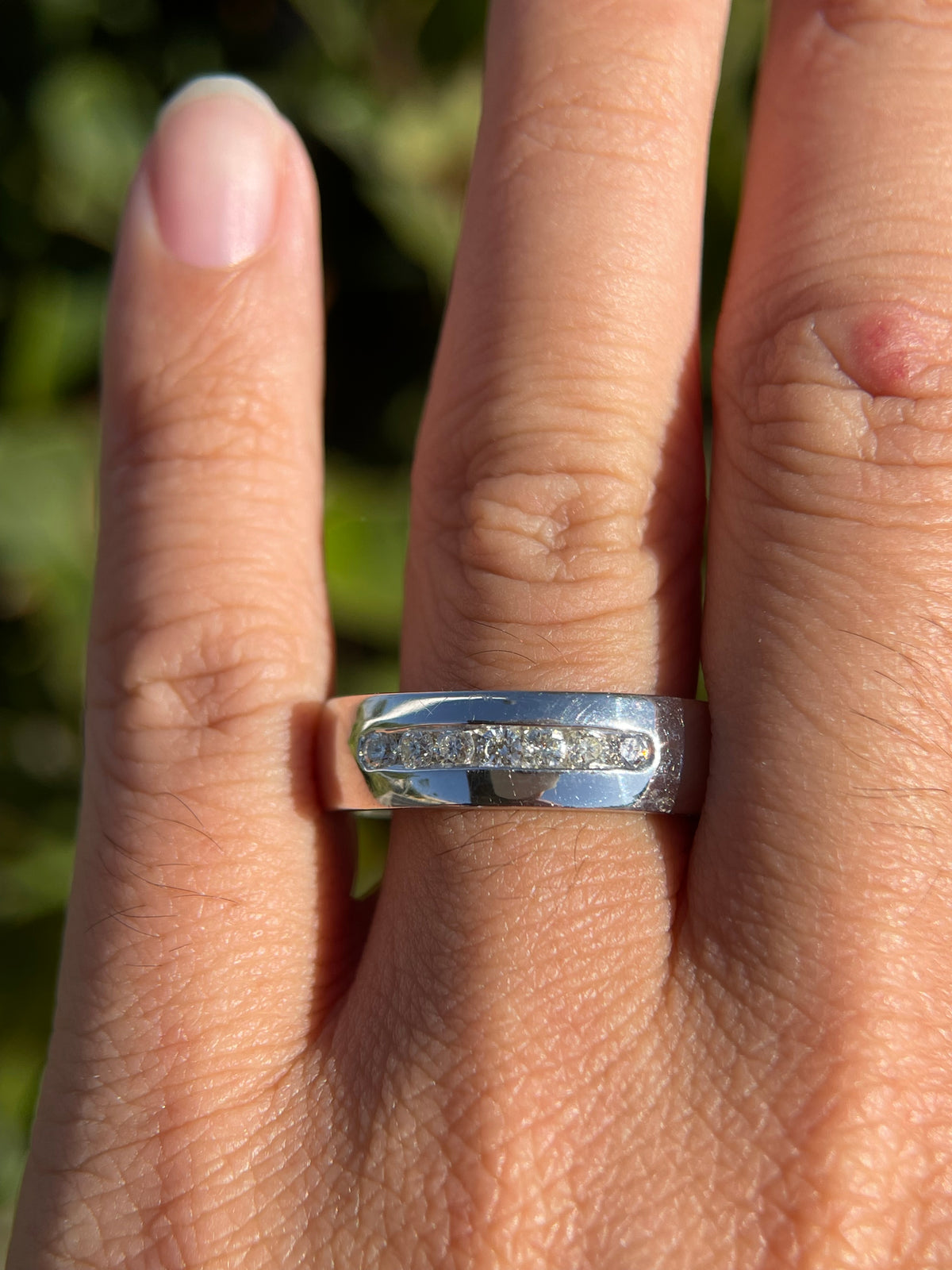 0.36ct Polished Channel Set Diamond Wedding Band 14K Gold MR025