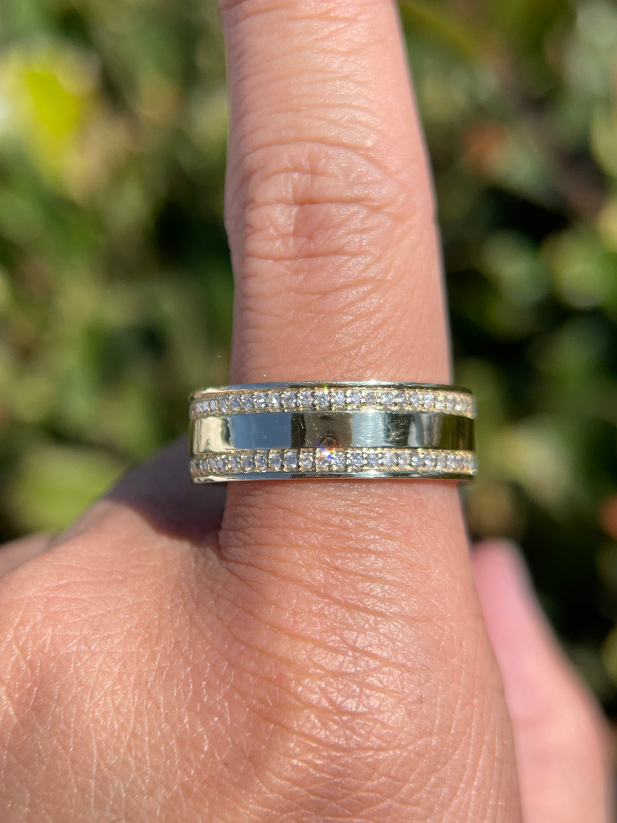 Men's 0.45ct Kobe & Gigi Double Row Diamond Wedding Band 14K Gold MR010