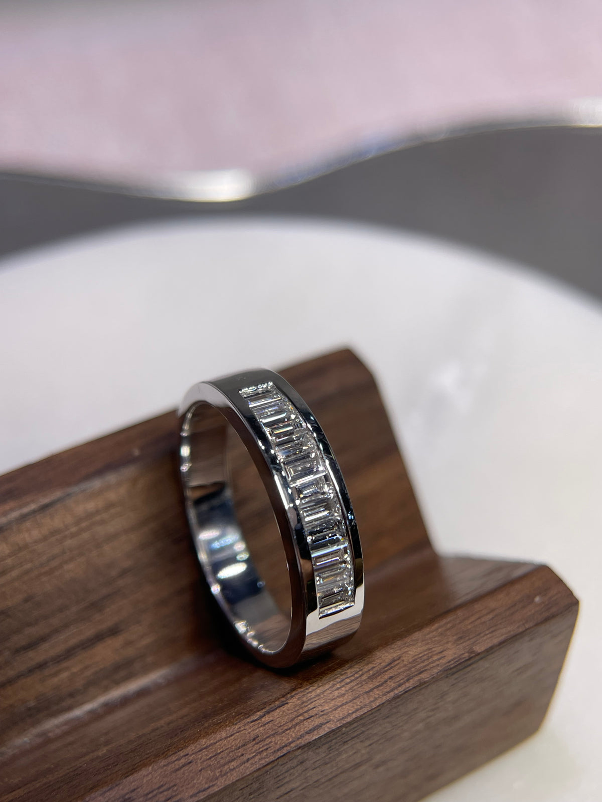 0.75ct Polished Channel Set Baguette Diamond Wedding Band 14K Gold MR023