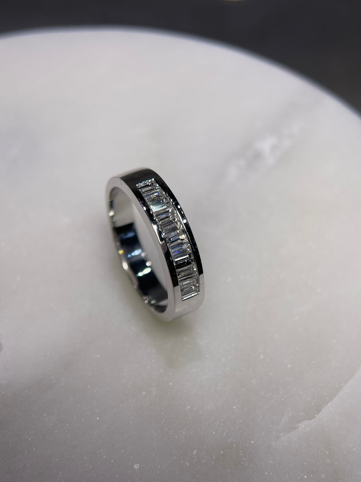 0.75ct Polished Channel Set Baguette Diamond Wedding Band 14K Gold MR023