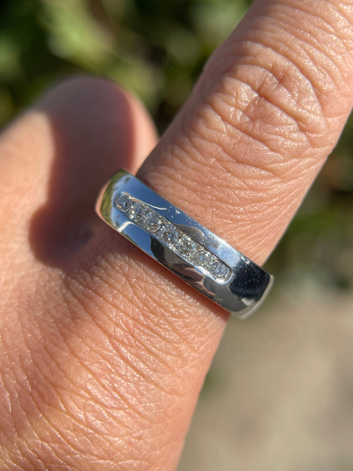 0.36ct Polished Channel Set Diamond Wedding Band 14K Gold MR025