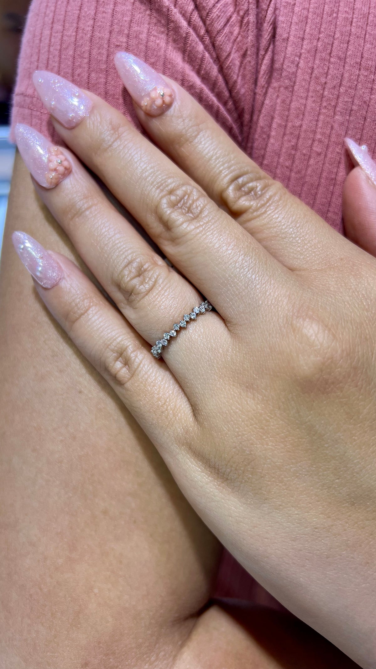 0.32ct Staggered Diamond Wedding Band 14K Gold BAN003