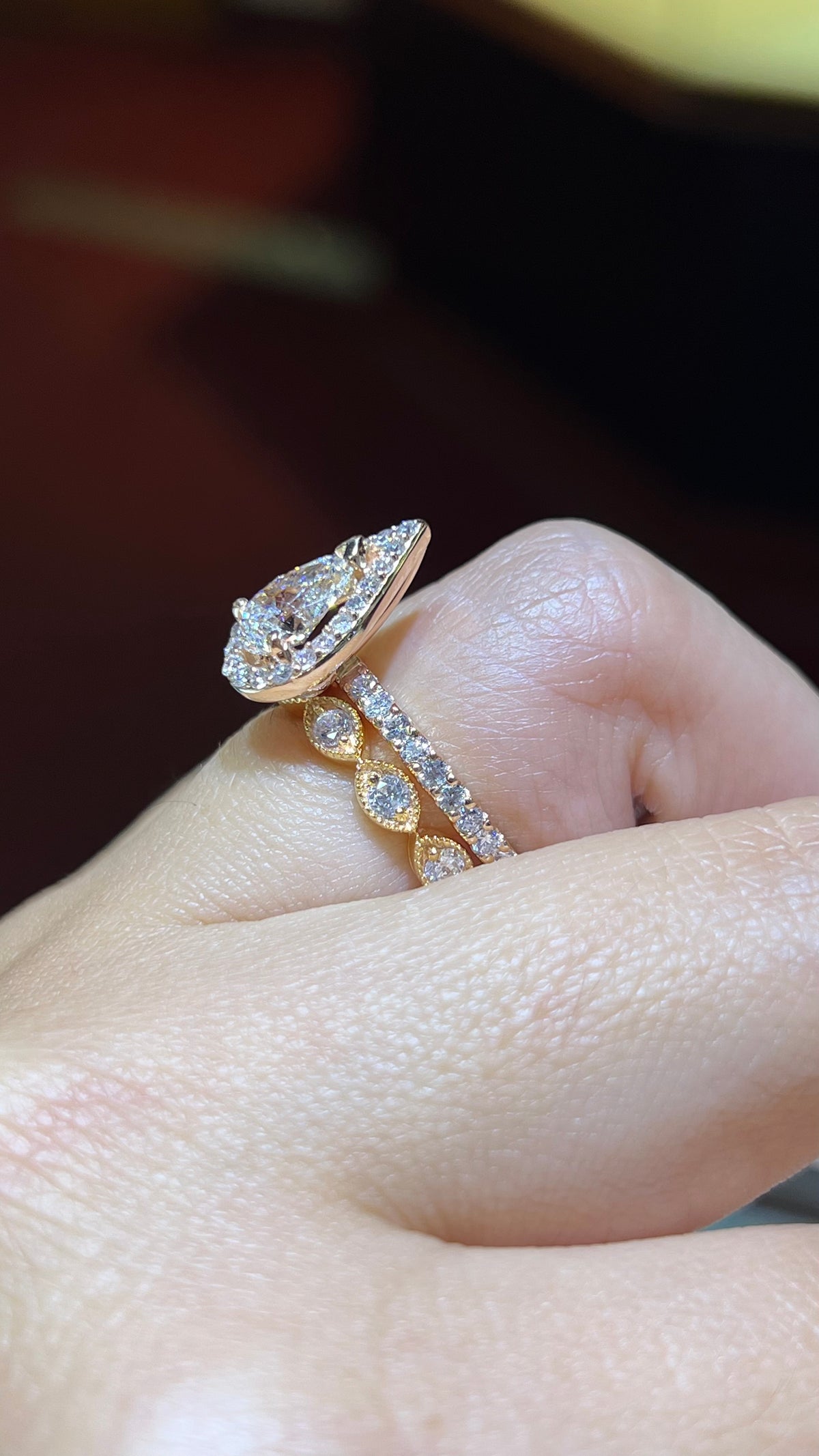 0.35ct Milgrain Beaded Diamond Wedding Band 14K Gold BAN011