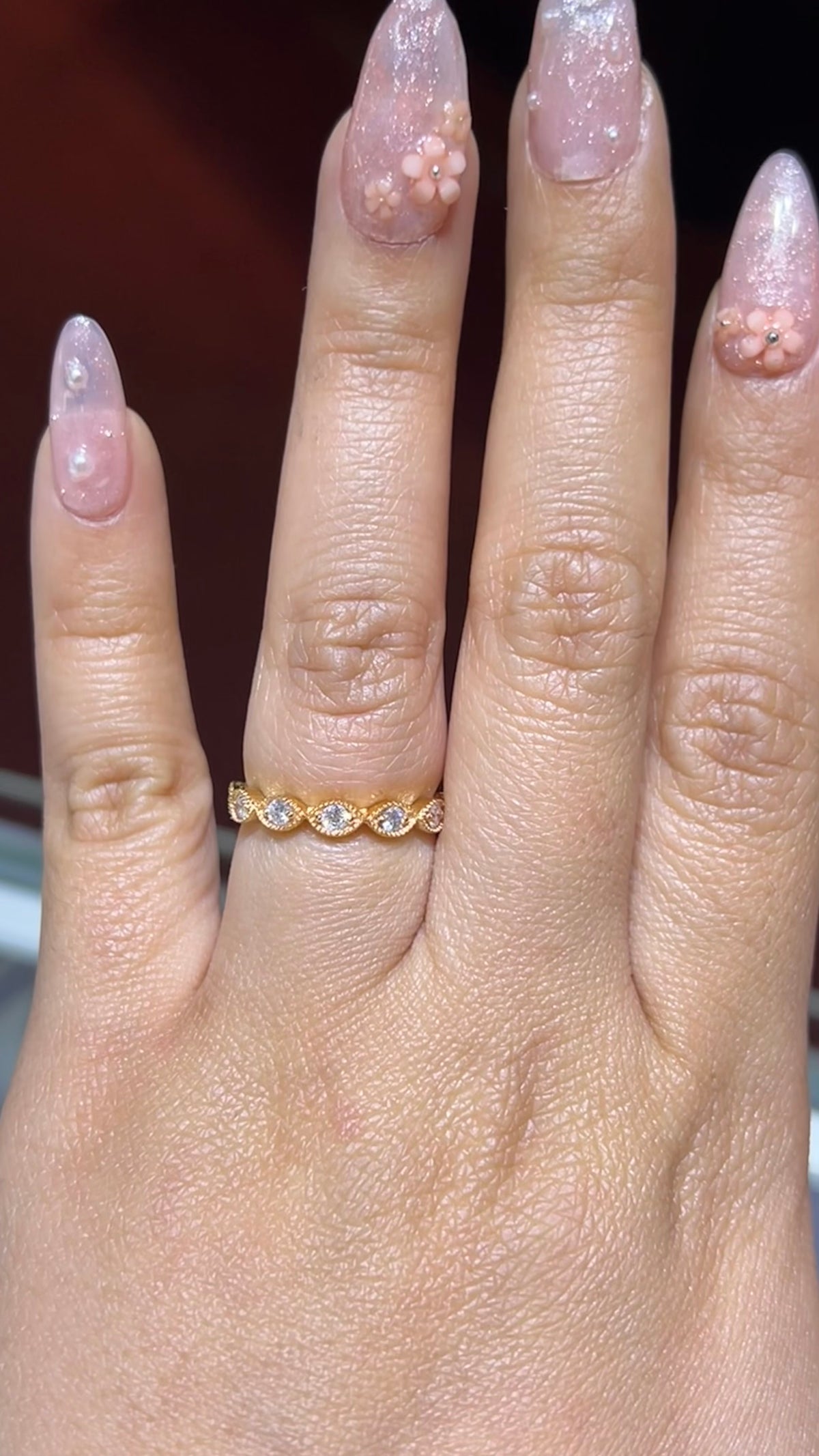 0.35ct Milgrain Beaded Diamond Wedding Band 14K Gold BAN011