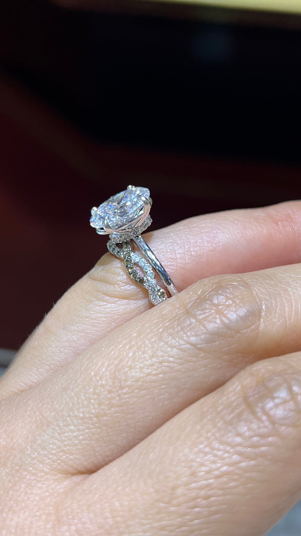 0.46ct Full Diamond Twist Chocolate Diamond Wedding Band 14K Gold BAN017