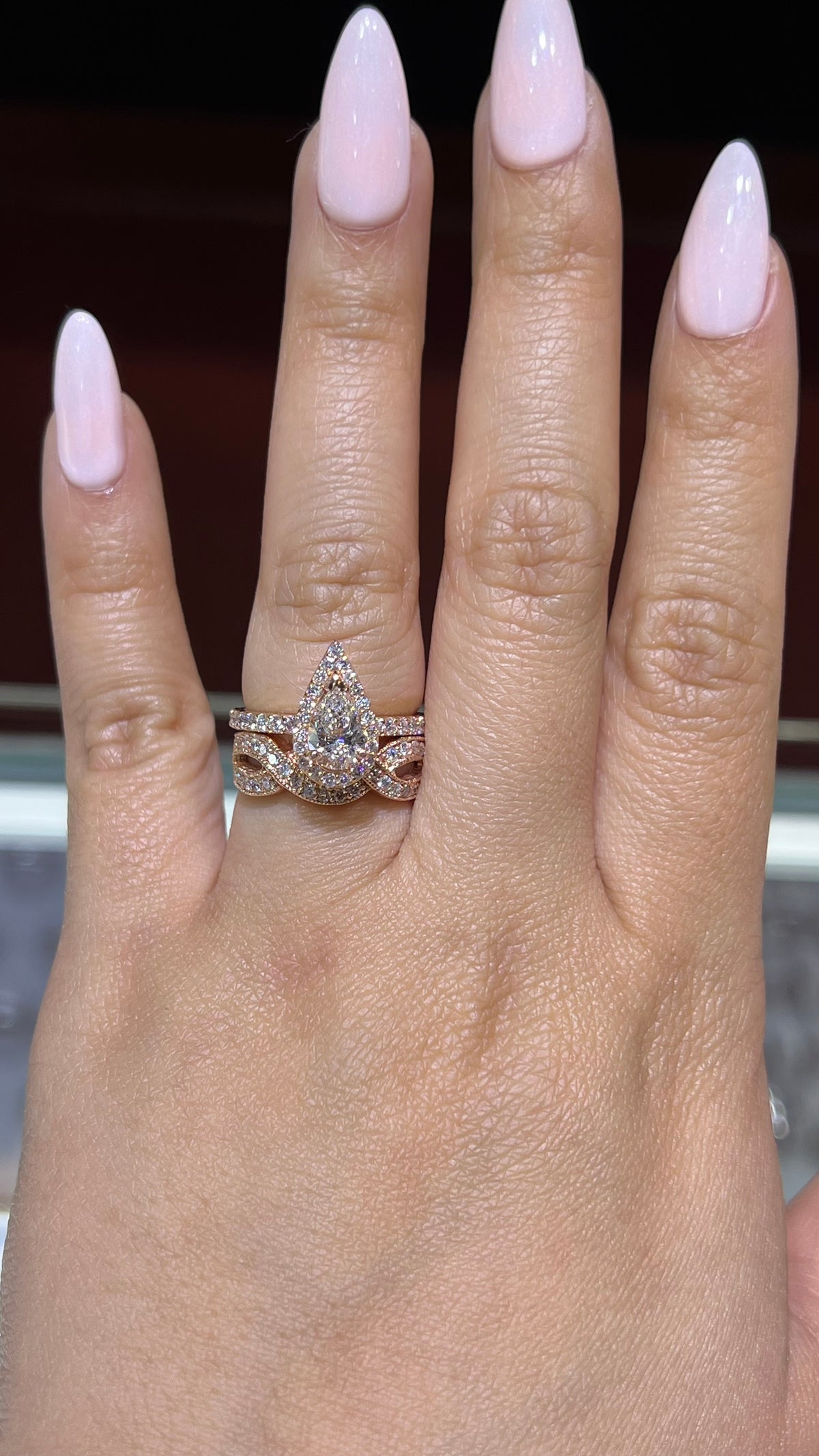 0.45ct Milgrain Beaded Diamond Twist Wedding Band 14K Gold BAN047