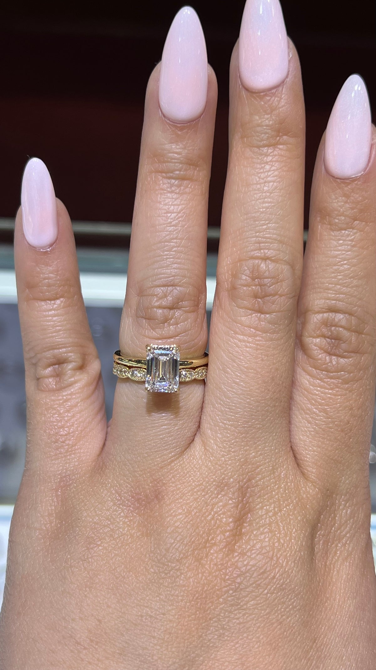 0.23ct Milgrain Beaded Diamond Wedding Band 14K Gold BAN050