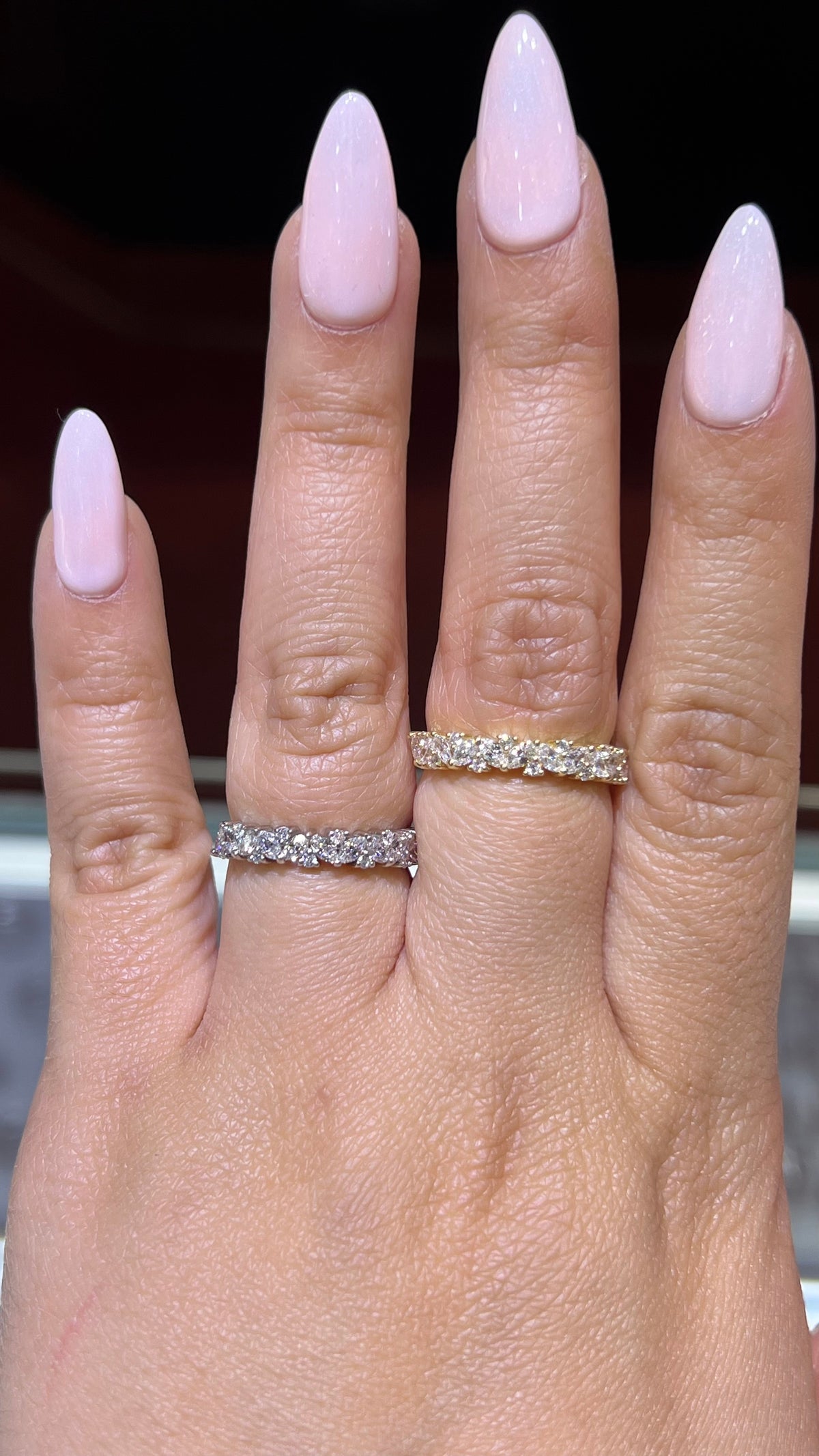 0.70ct Marquise and Round Diamond Wedding Band 14K Gold BAN066