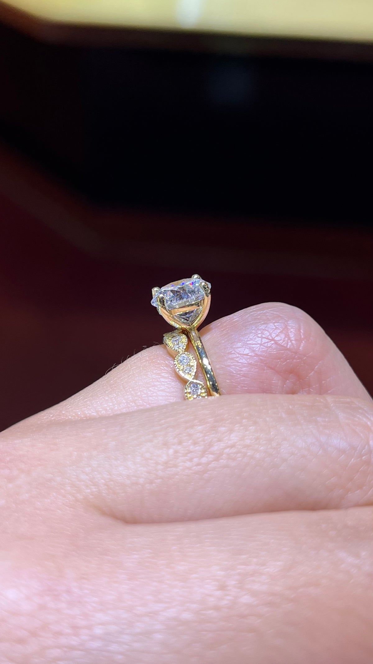 0.25ct Milgrain Beaded Diamond Wedding Band 14K Gold BAN068