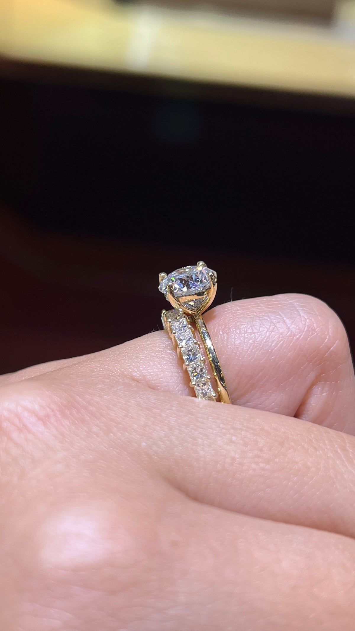 1.05ct Princess Cut Shared Prong Diamond Wedding Band 14K Gold Ban069