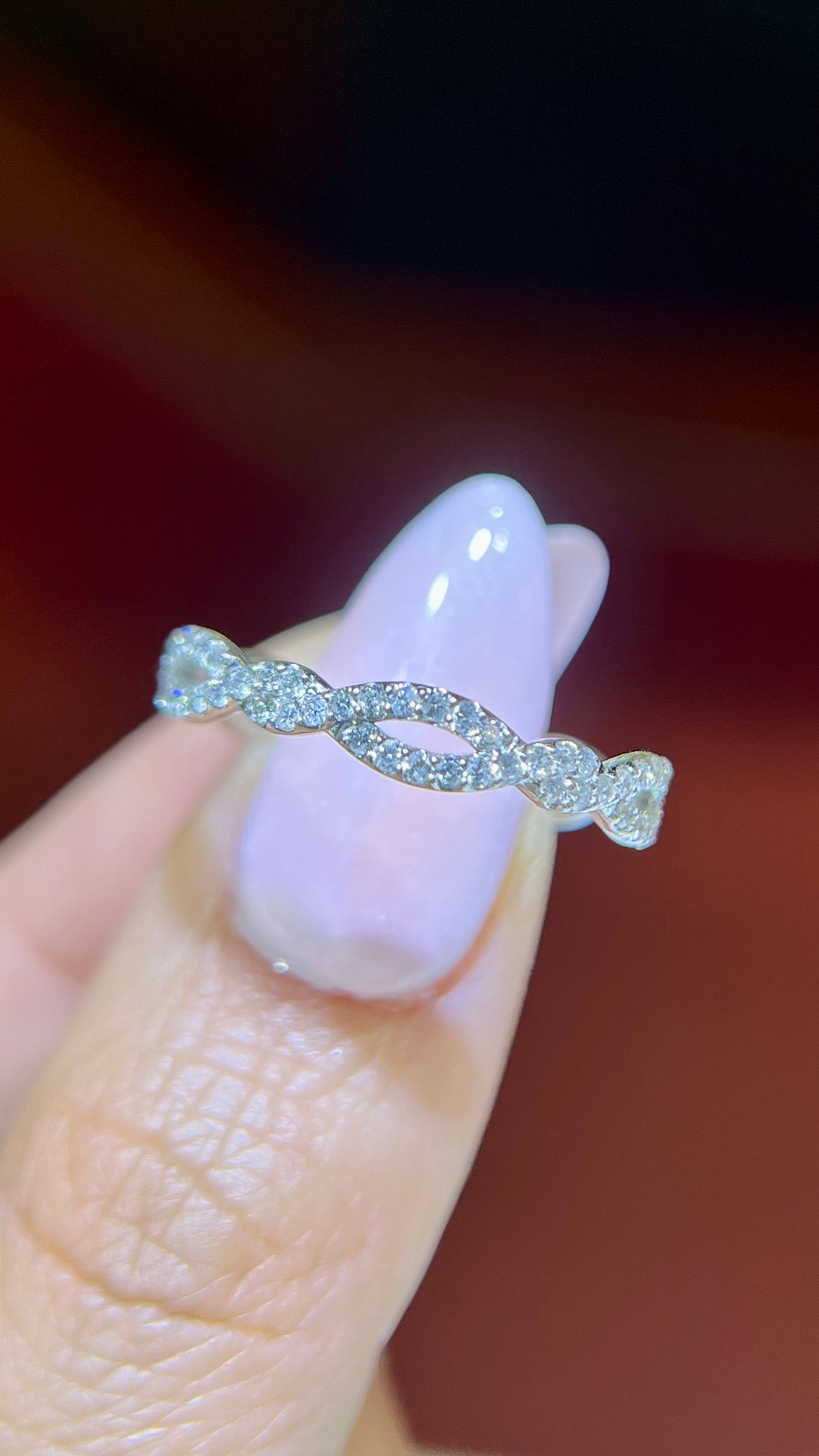 0.60ct Full Diamond Twist Wedding Band 14K Gold BAN074