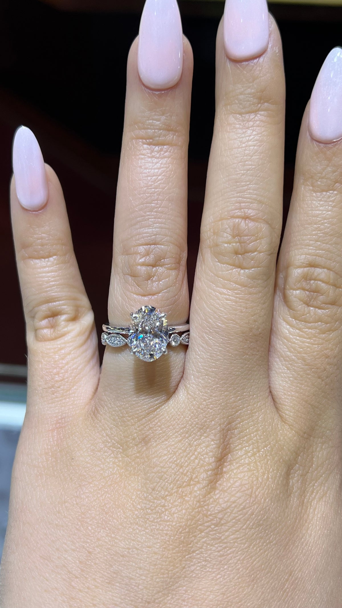 0.25ct Milgrain Beaded Diamond Wedding Band 14K Gold BAN077