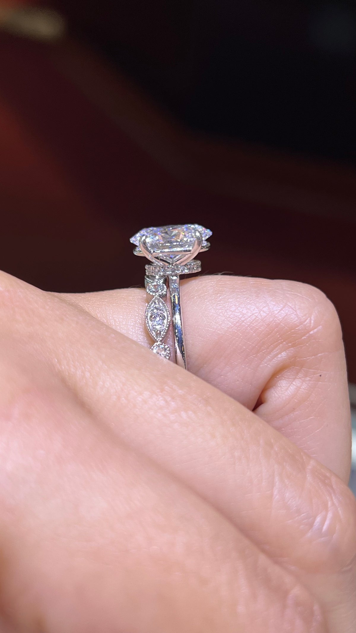 0.40ct Milgrain Beaded Diamond Wedding Band 14K Gold BAN078