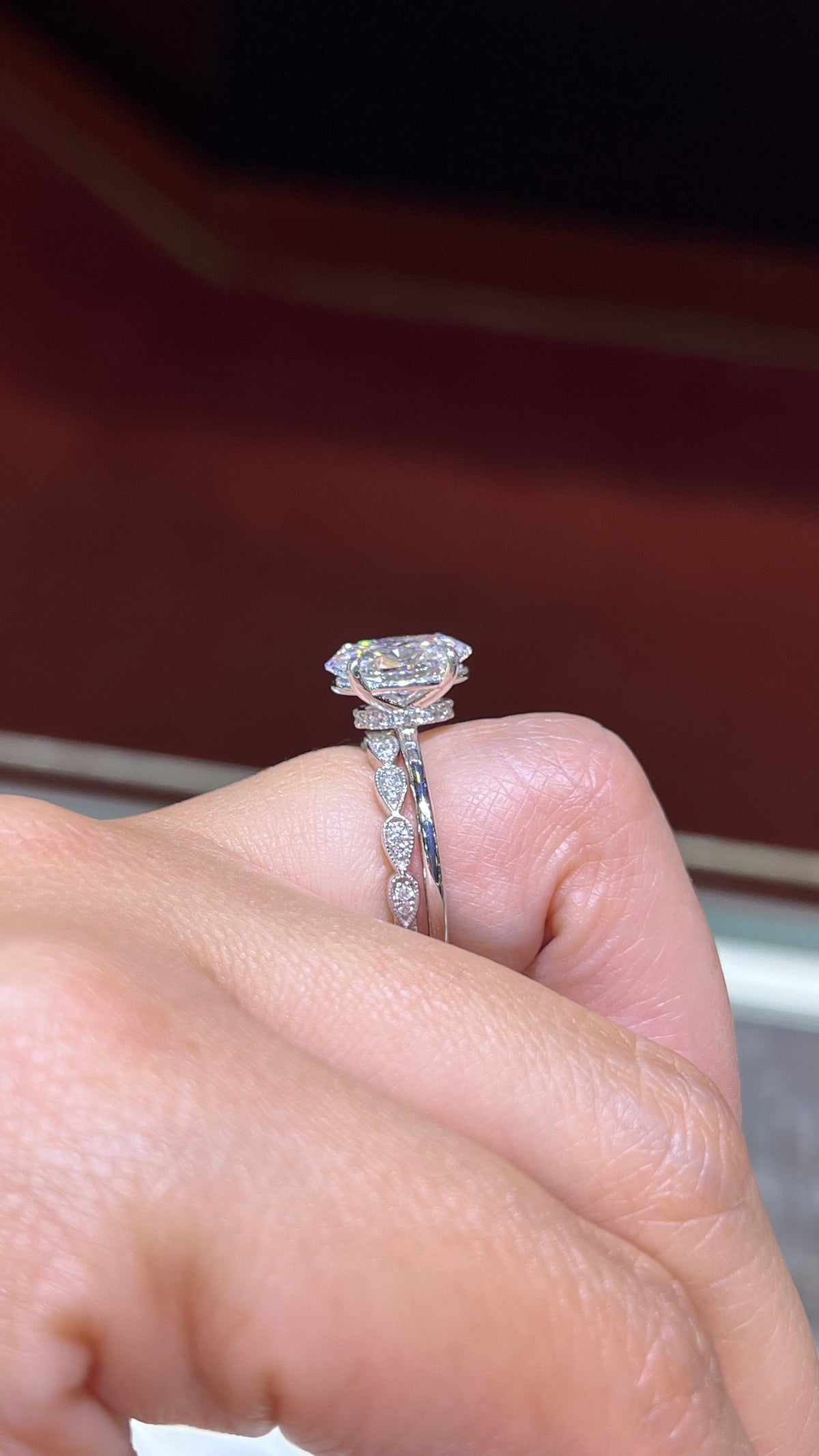 0.14ct Milgrain Beaded Diamond Wedding Band 14K Gold BAN079