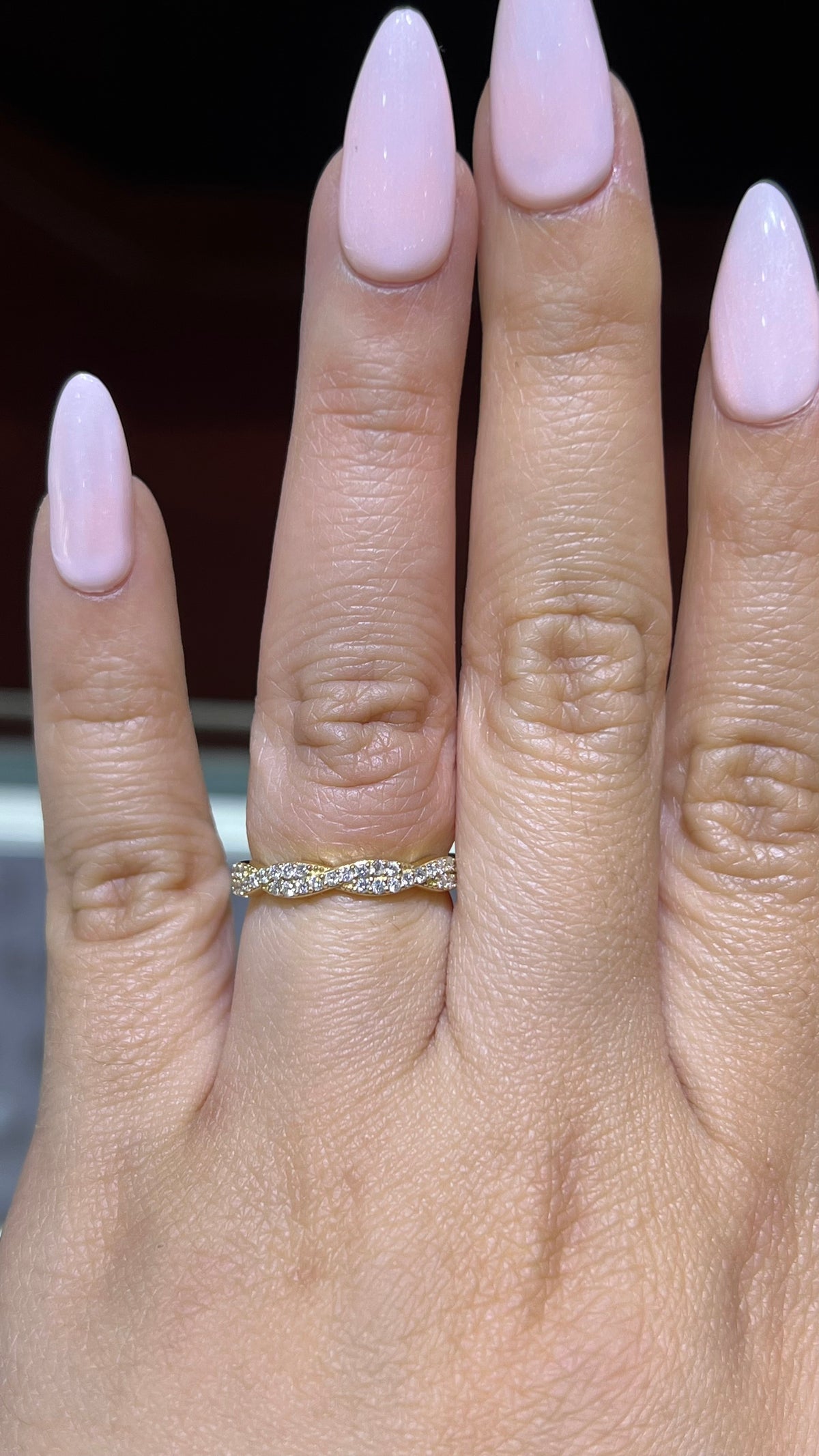 0.40ct Full Diamond Twist Wedding Band 14K Gold BAN082