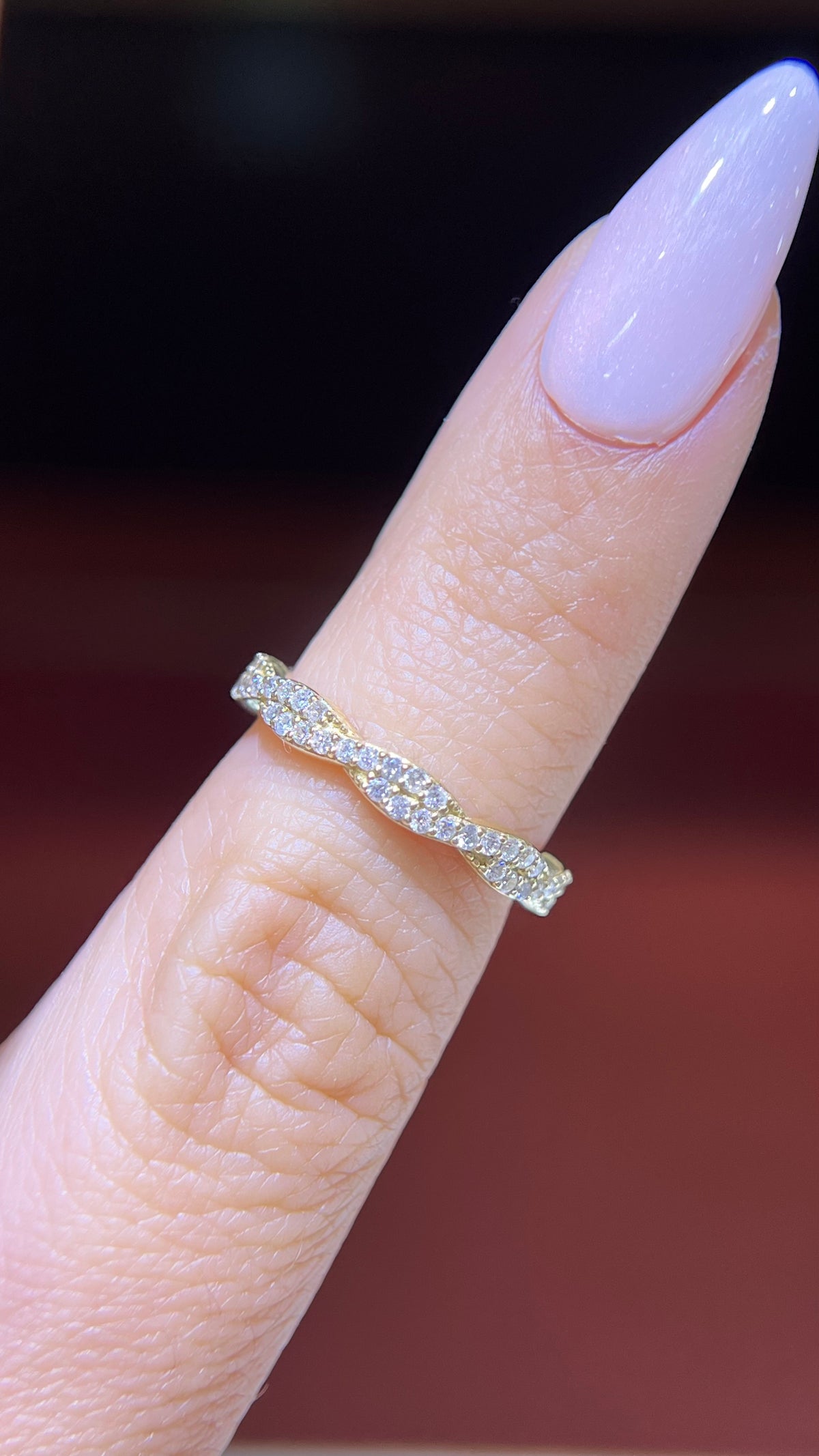 0.40ct Full Diamond Twist Wedding Band 14K Gold BAN082