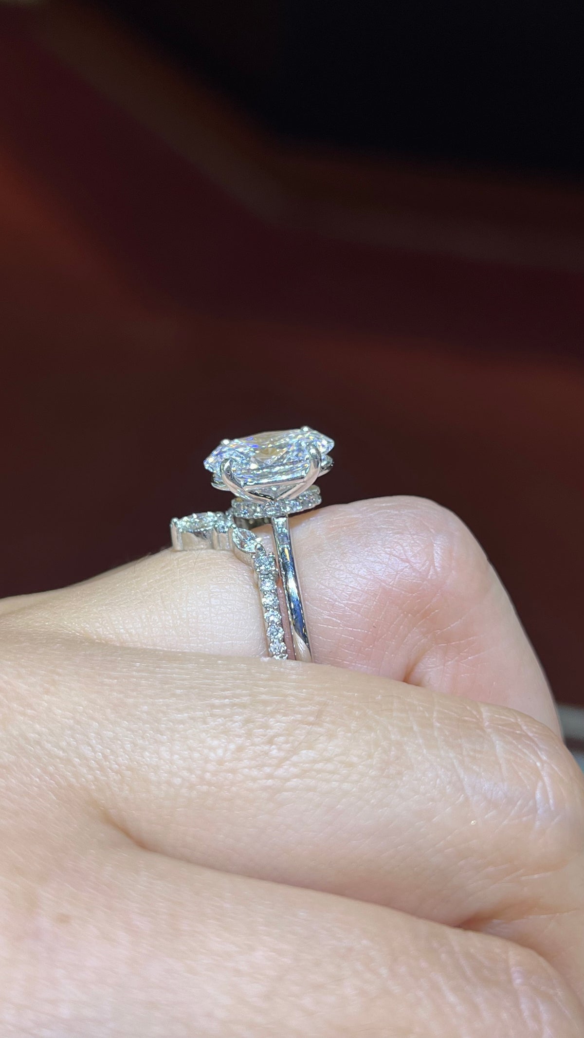 0.40ct Marquise and Round Chevron Diamond Wedding Band 14K Gold BAN096