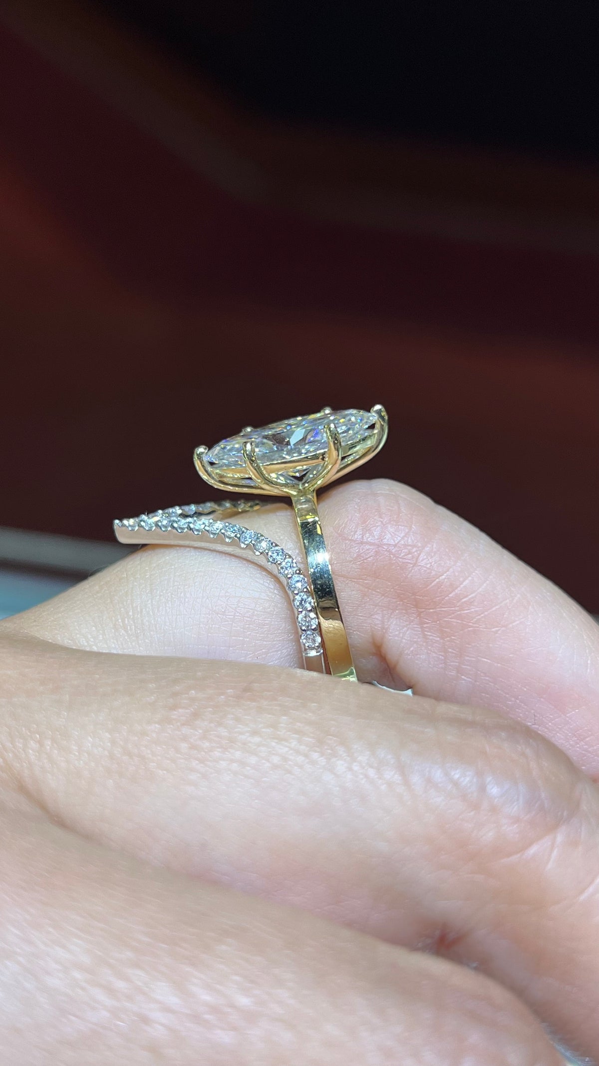 0.40ct Sharper V Chevron Diamond Wedding Band 14K Gold BAN098