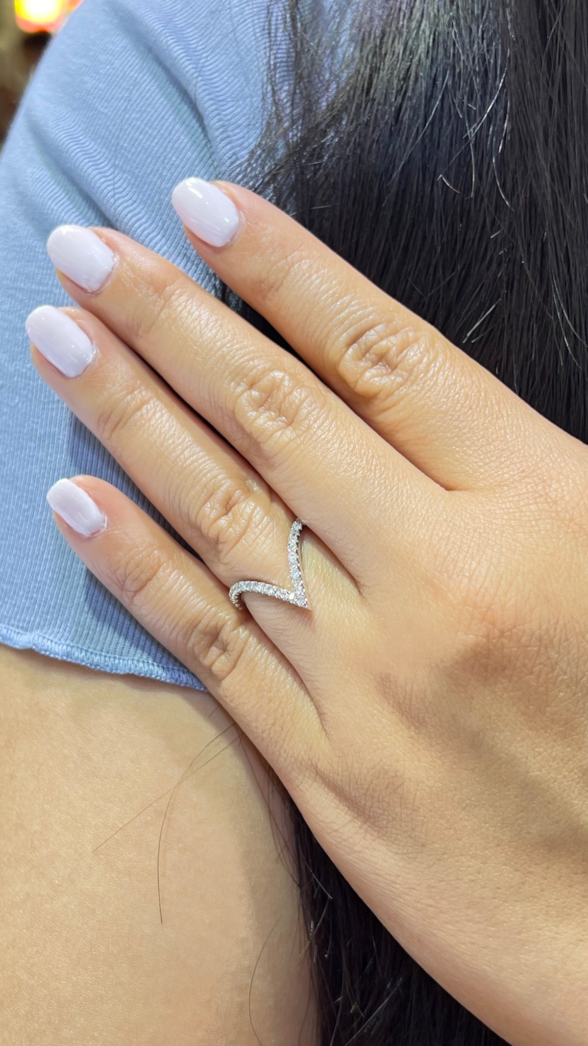 0.40ct Sharper V Chevron Diamond Wedding Band 14K Gold BAN098