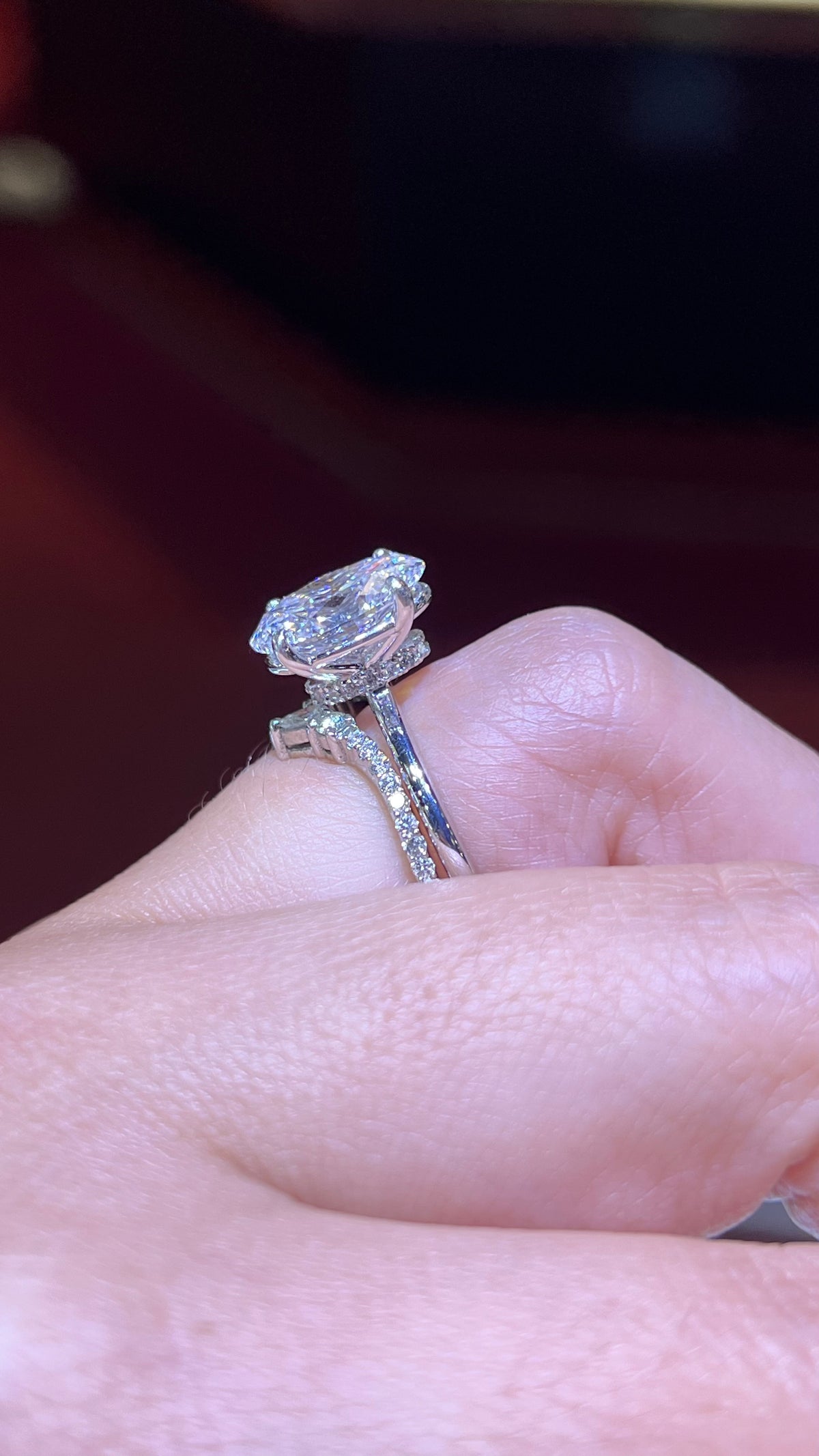 0.27ct Pear Chevron Diamond Wedding Band 14K Gold BAN099