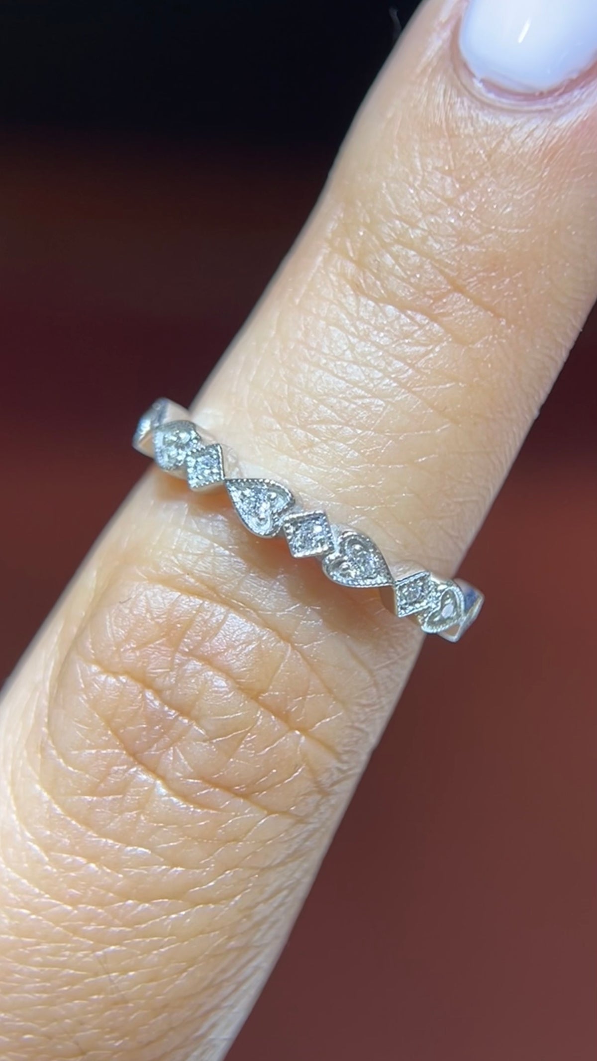 0.14ct Milgrain Beaded Diamond Wedding Band 14K Gold BAN103