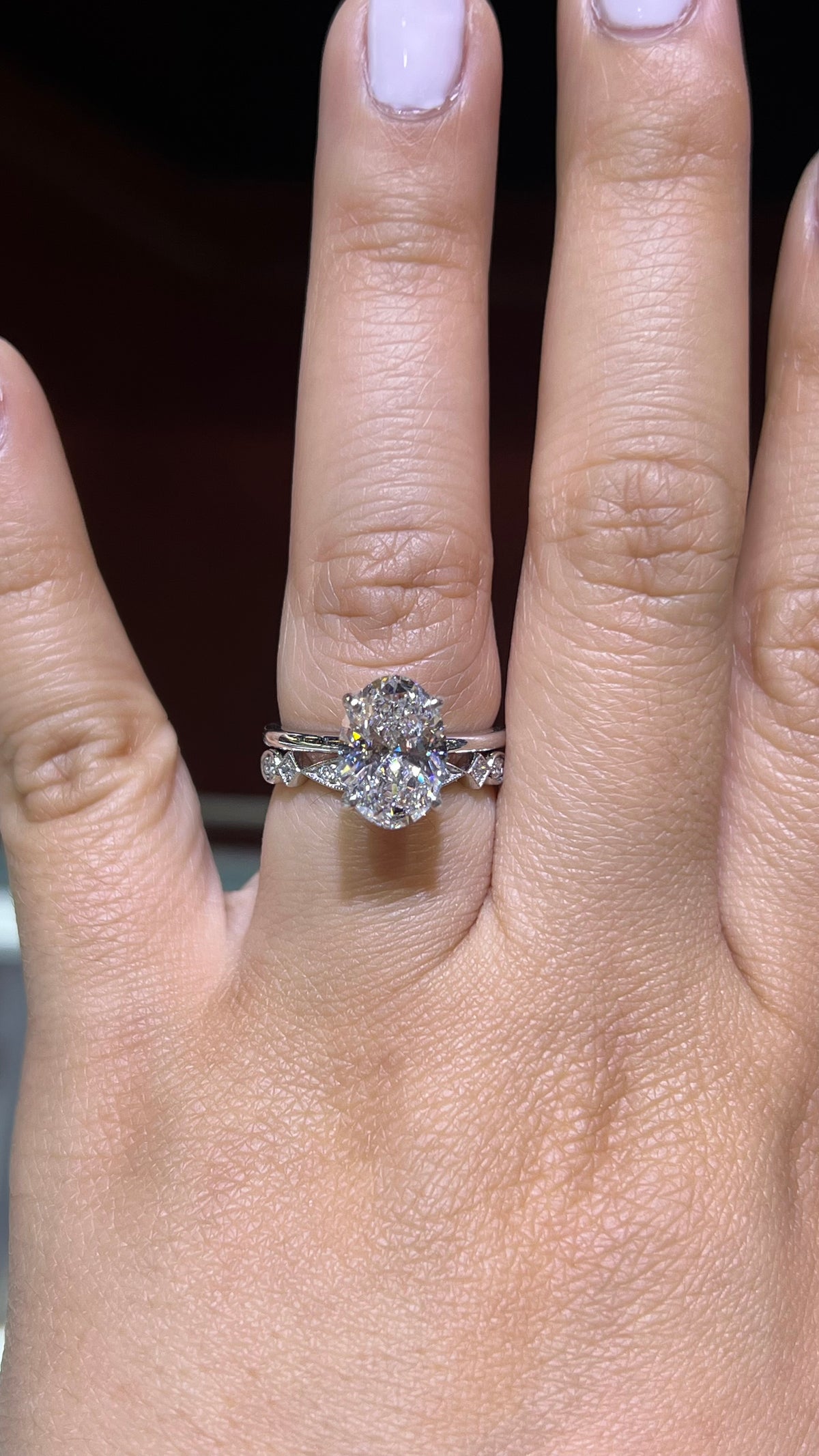 0.14ct Milgrain Beaded Pear and Square Diamond Wedding Band 14K Gold BAN106