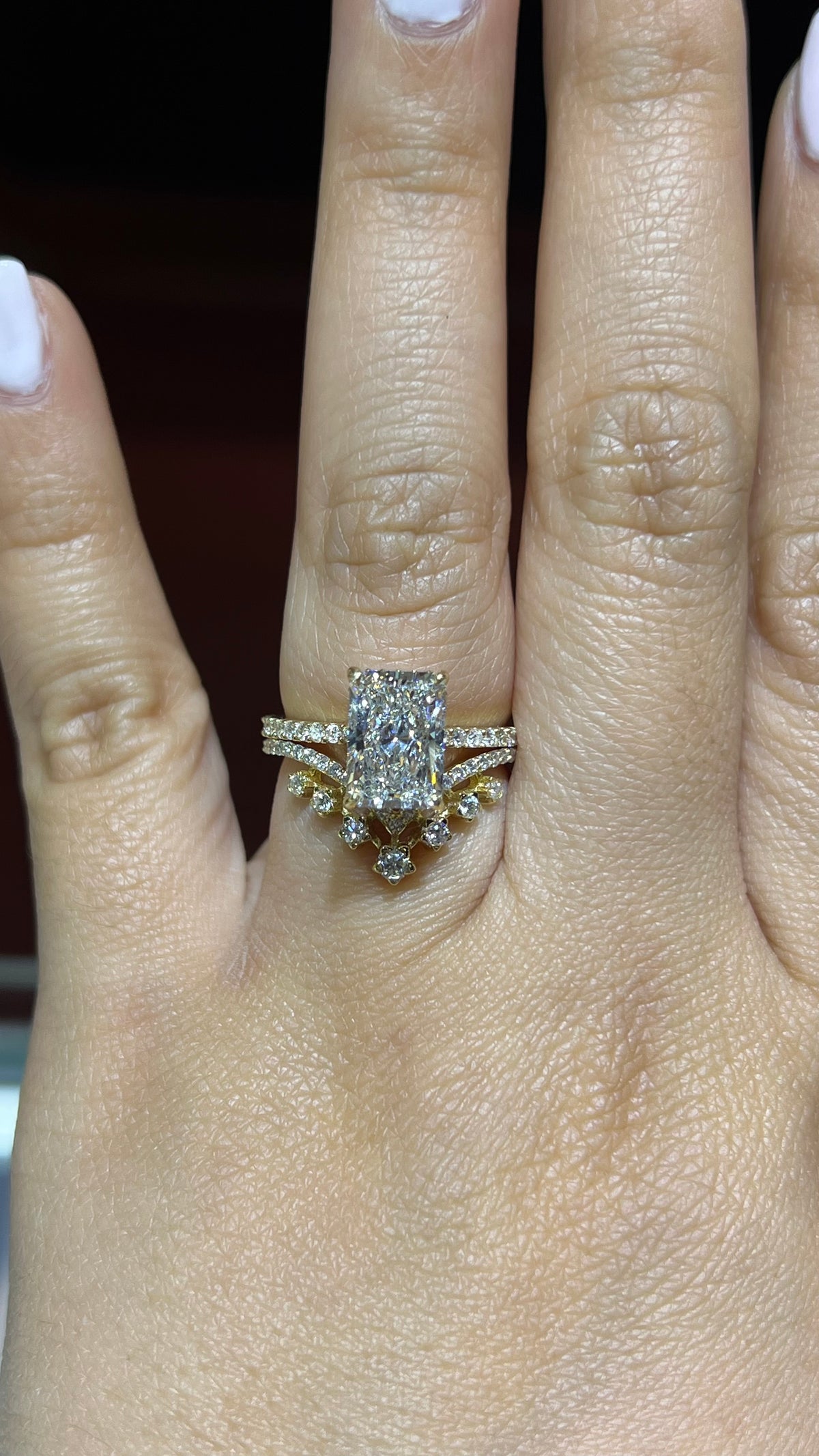 0.40ct Stars Chevron Diamond Wedding Band 14K Gold BAN121