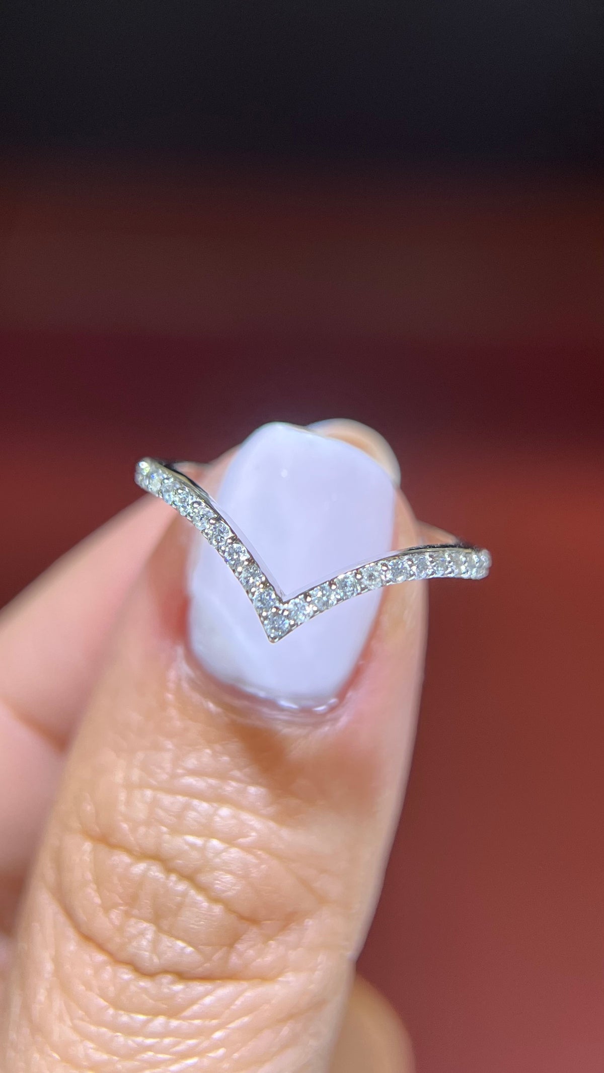 0.25ct Chevron Diamond Wedding Band 14K Gold BAN124