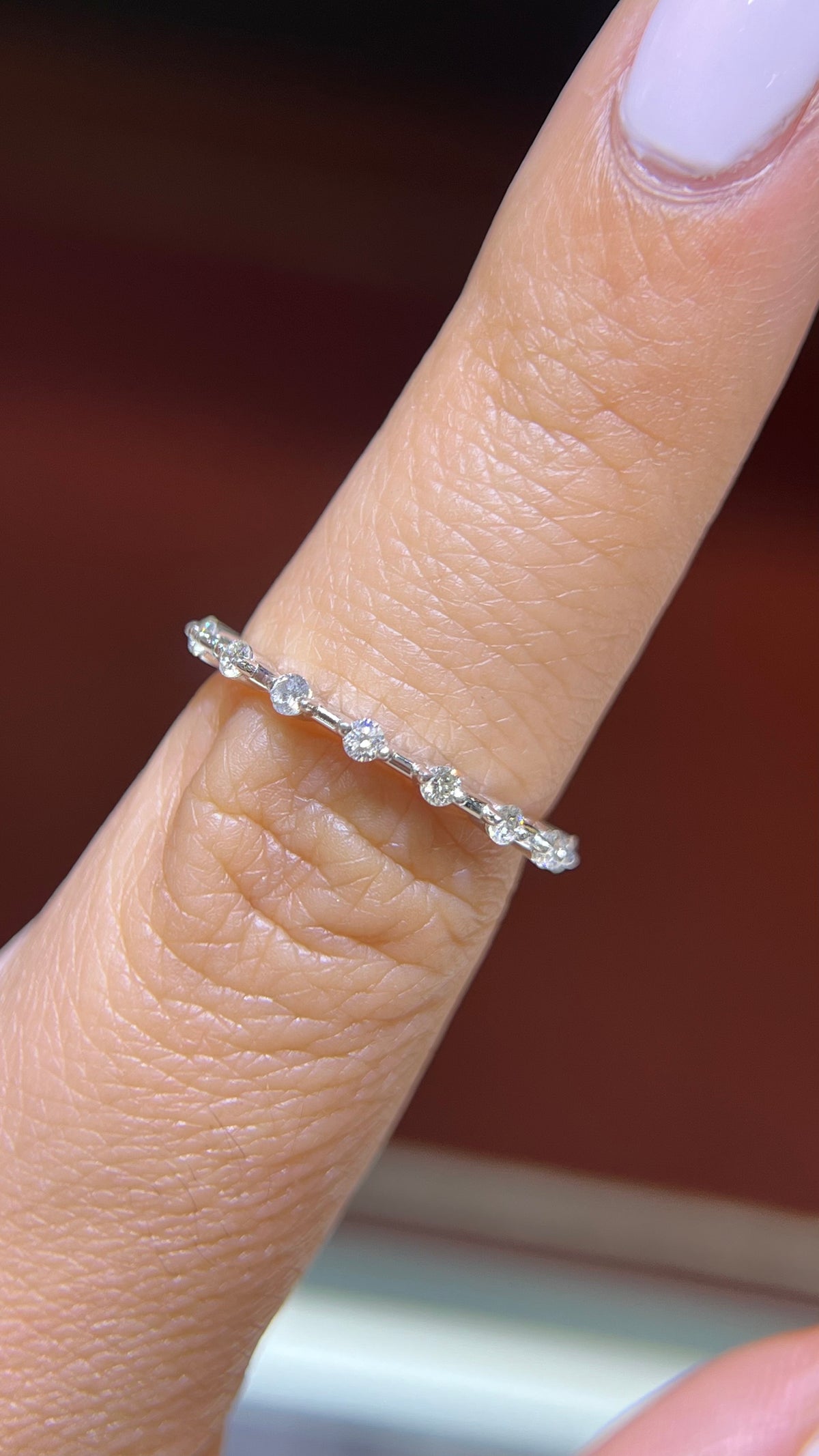 0.25ct Spaced Out Diamond Wedding Band 14K Gold BAN133