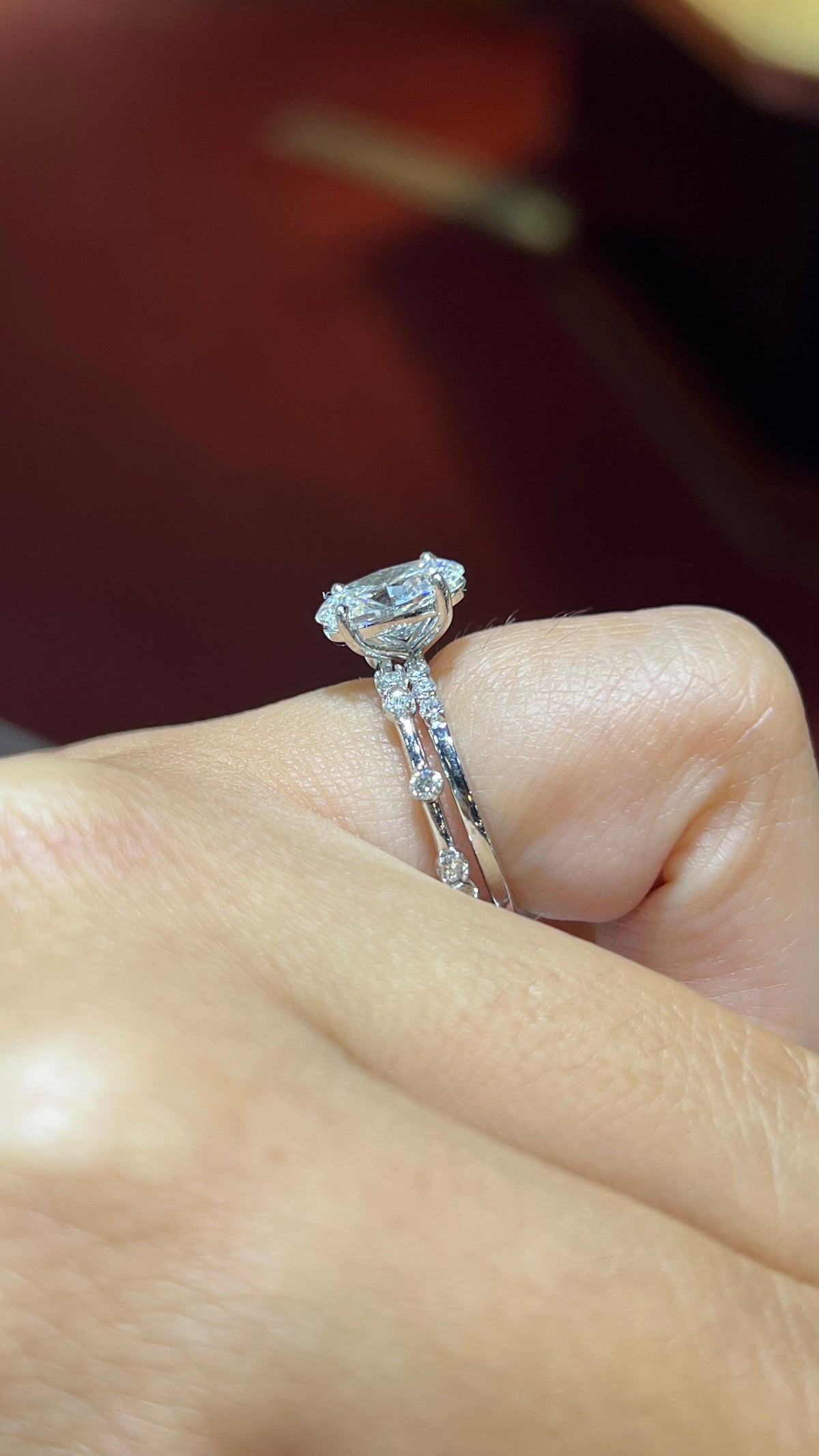 Spaced Diamond Wedding Band 14K Gold BAN140