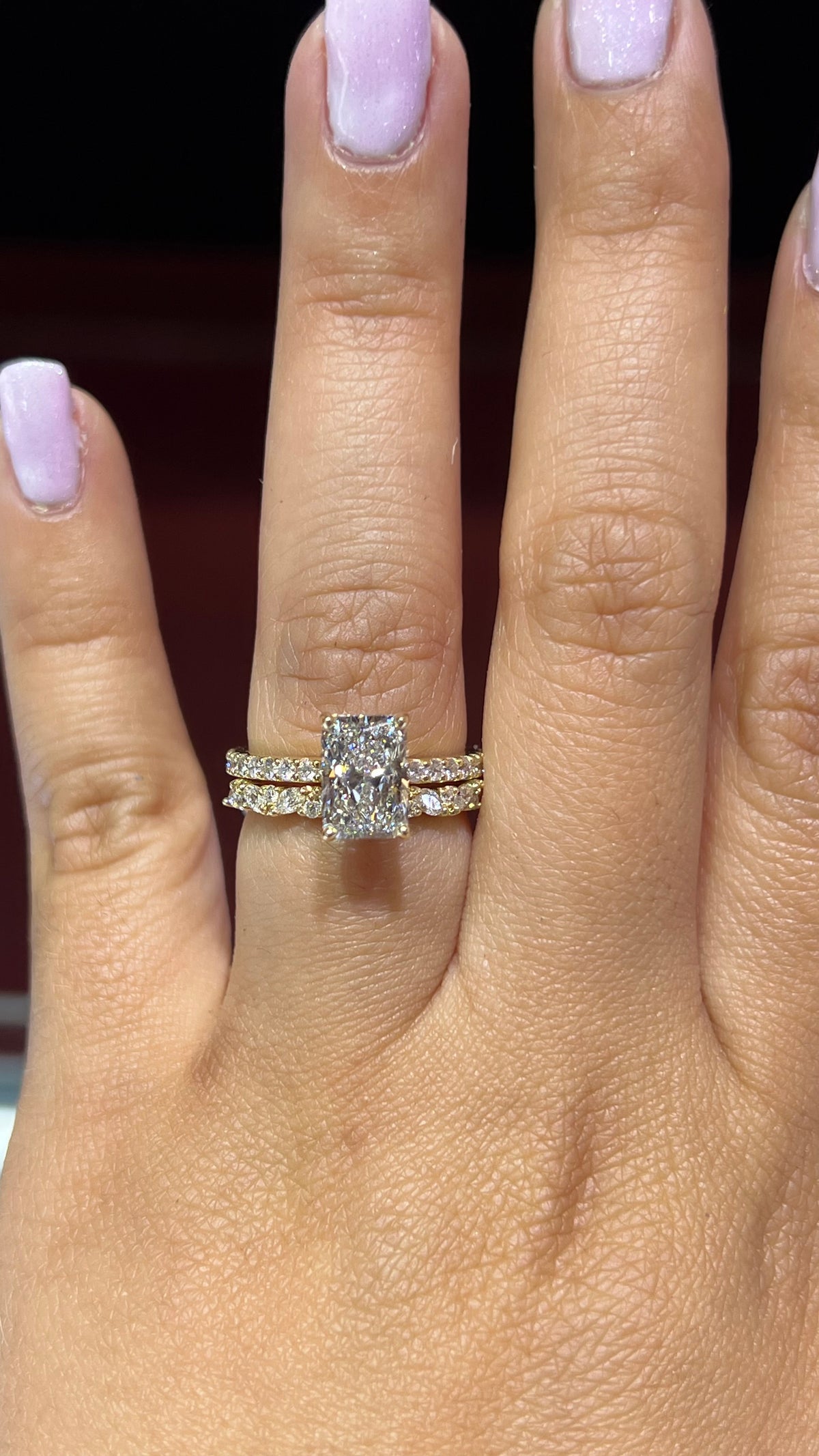 Staggered Marquise Alternating Diamond Wedding Band 14K Gold BAN143