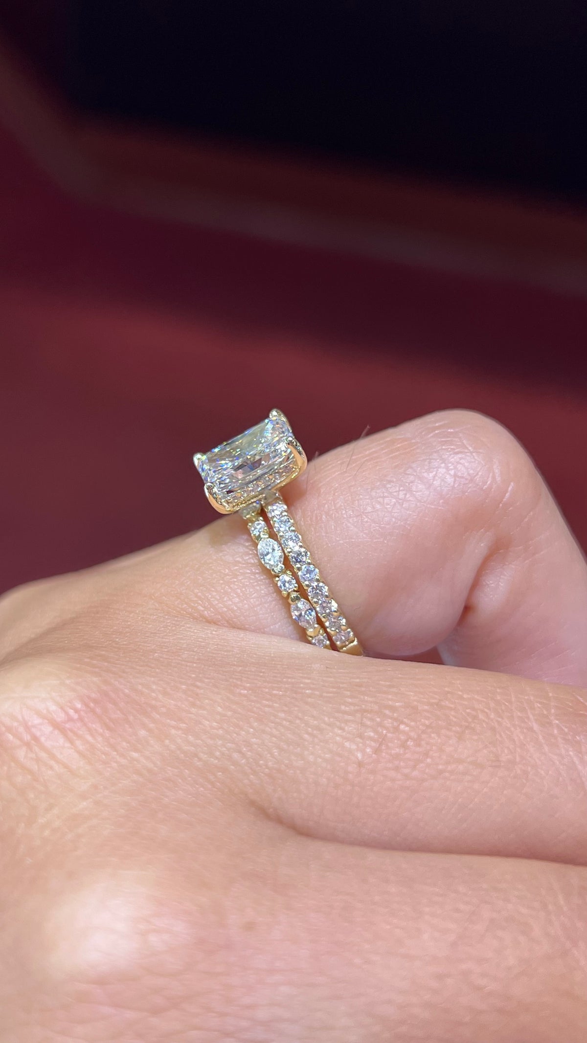 Alternating Marquise Diamond Wedding Band 14K Gold BAN145