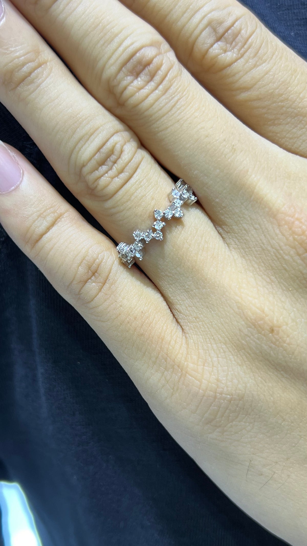 Shared Prong Zigzag Diamond Wedding Band 14K Gold BAN146