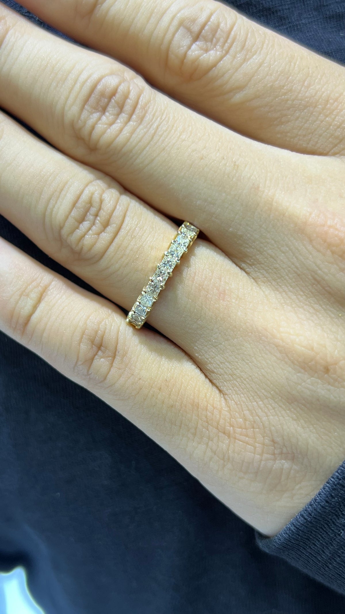 Princess Cut Diamond Wedding Band 14K Gold BAN149