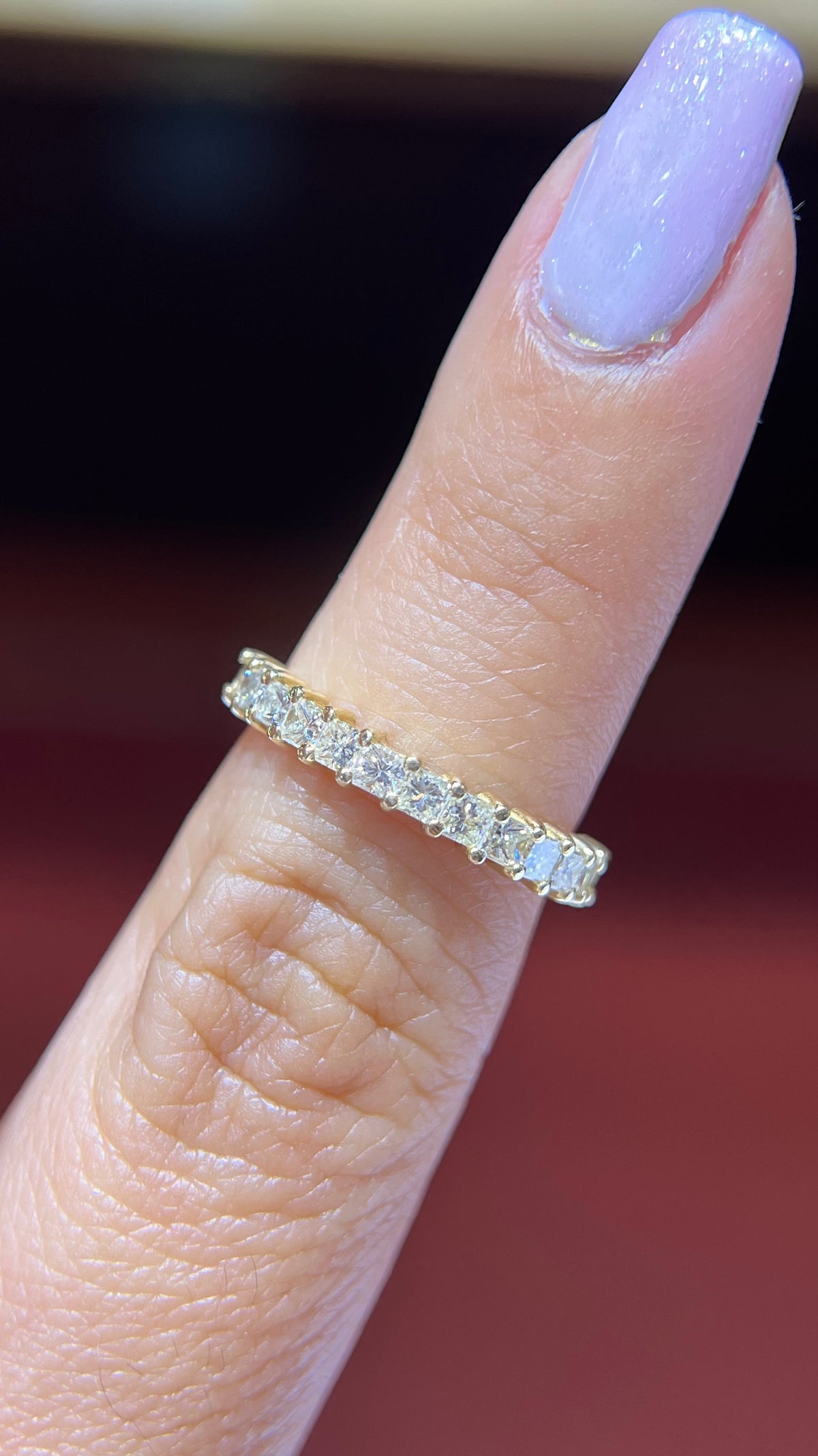 Princess Cut Diamond Wedding Band 14K Gold BAN149