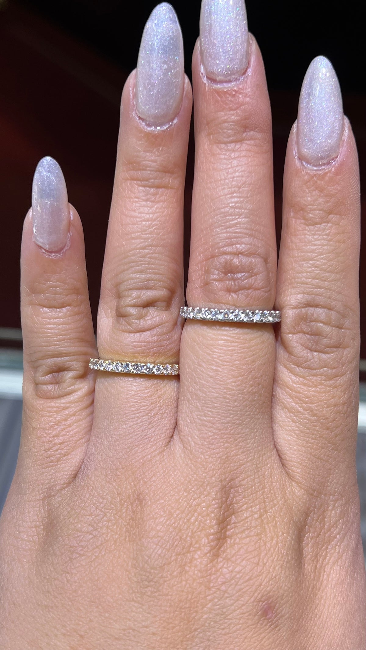 Larger Diamond Pave Wedding Band 14K Gold BAN152