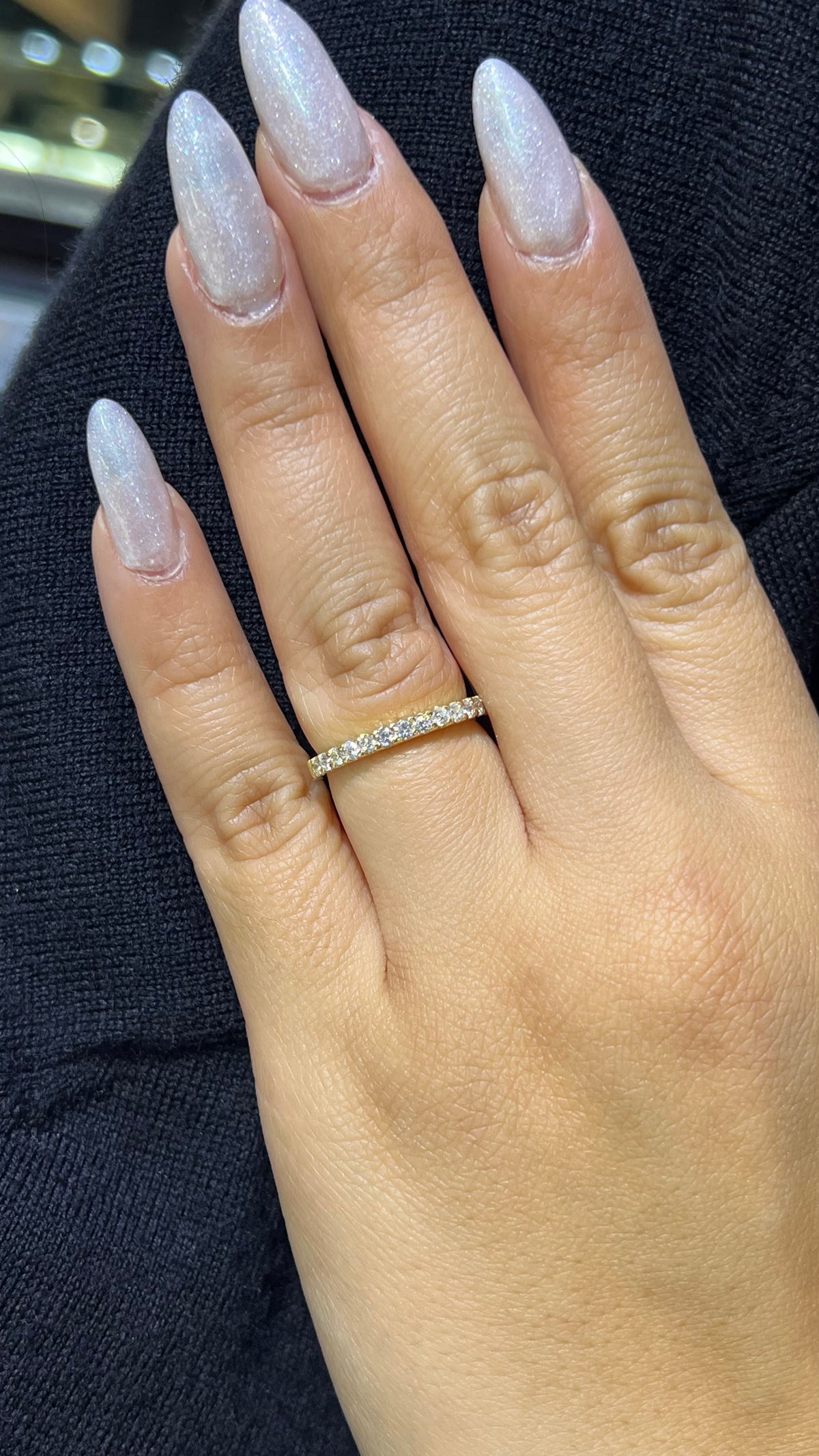 Larger Diamond Pave Wedding Band 14K Gold BAN152