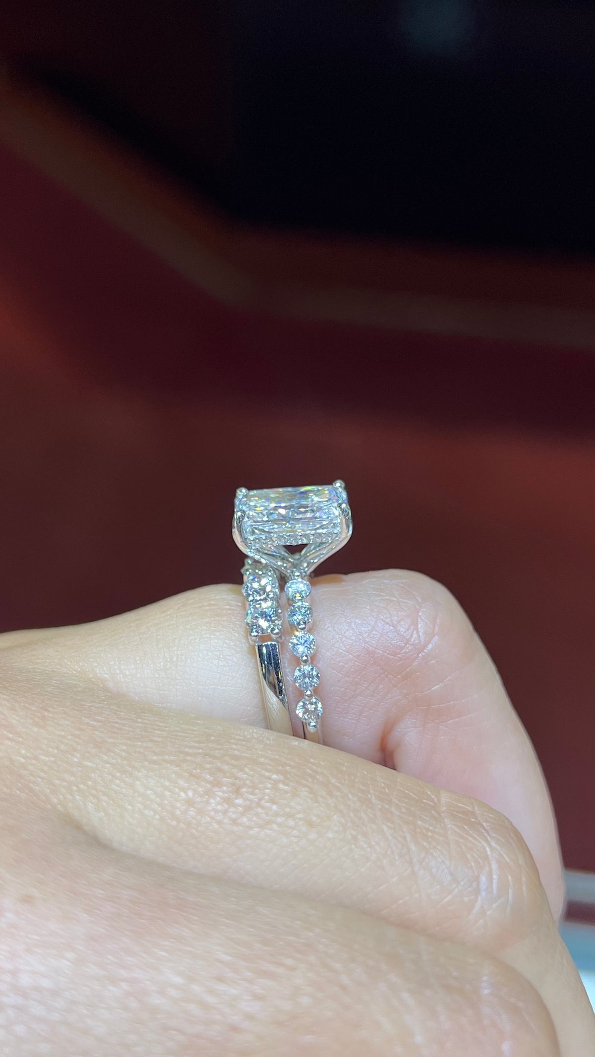 Round Brilliant U-Prong Diamond Wedding Band 14K Gold BAN158