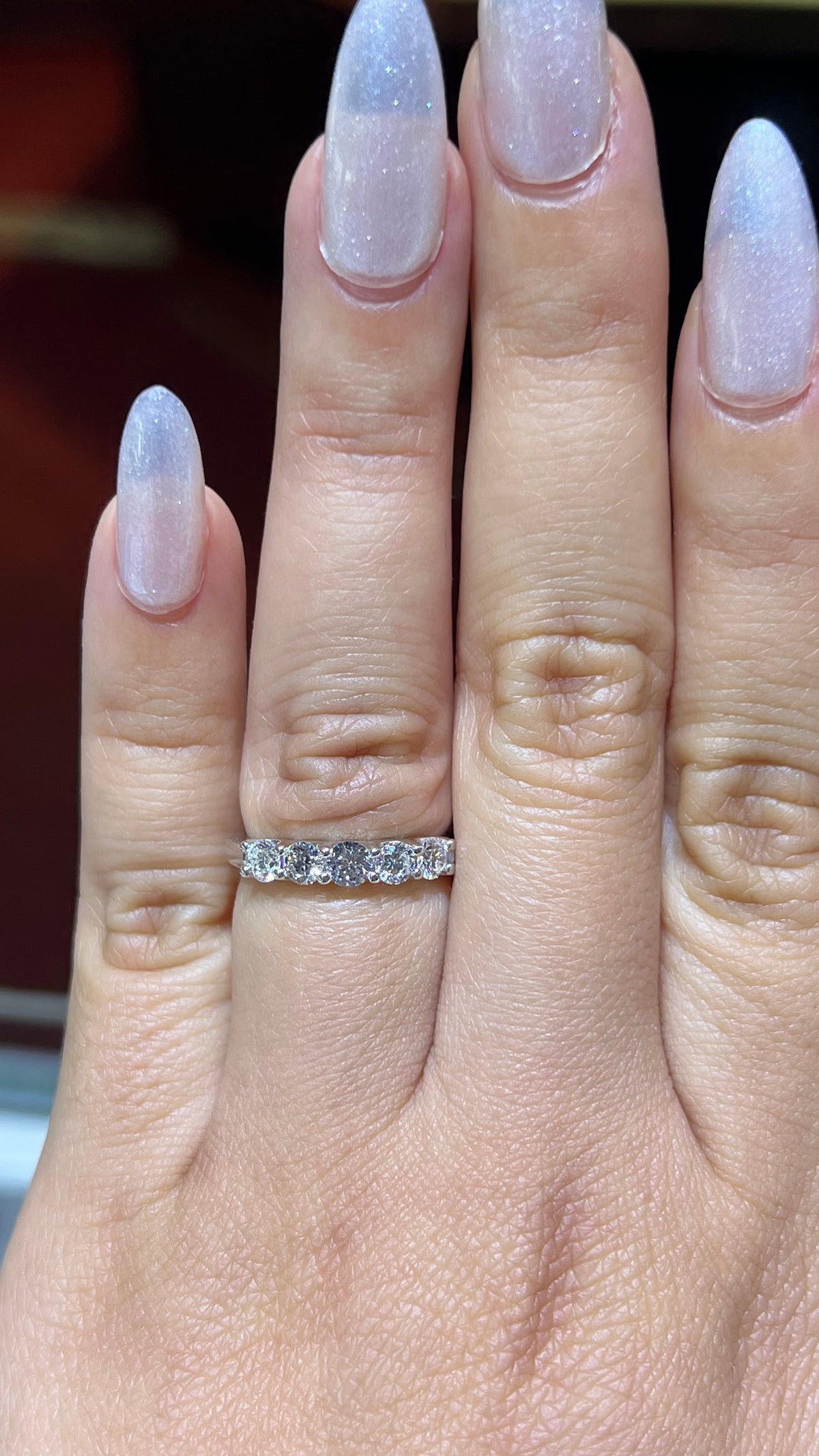 Round Brilliant U-Prong Diamond Wedding Band 14K Gold BAN158