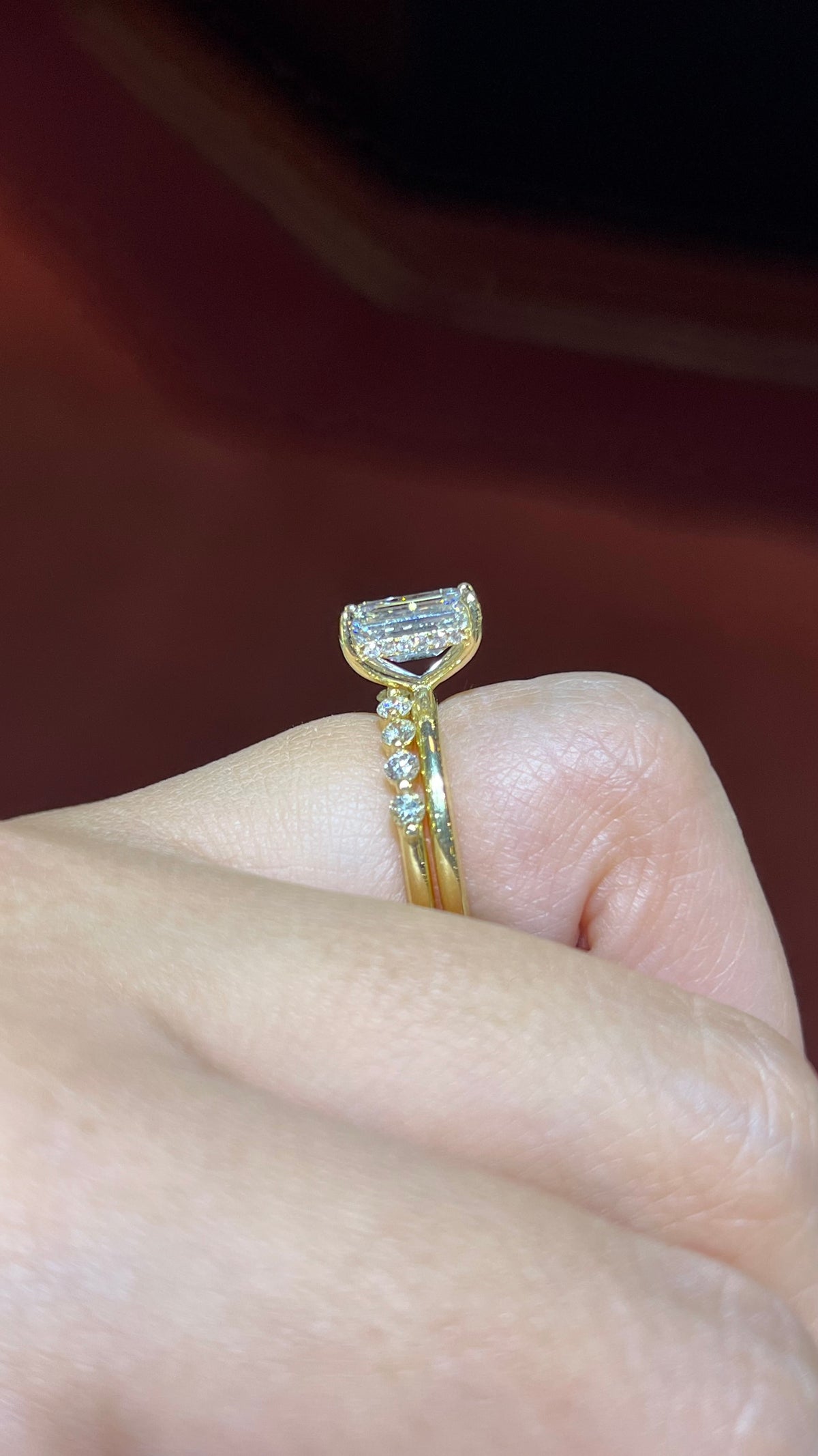 0.44ct Single Shared Prong Bubble Diamond Wedding Band 14K Gold BAN160