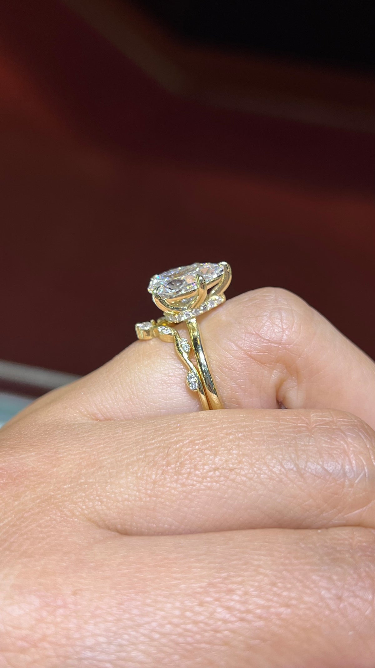 Diamond Vine Chevron Band 14K Gold BAN170