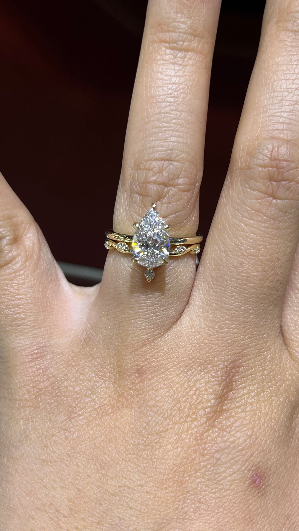 Diamond Vine Chevron Band 14K Gold BAN170