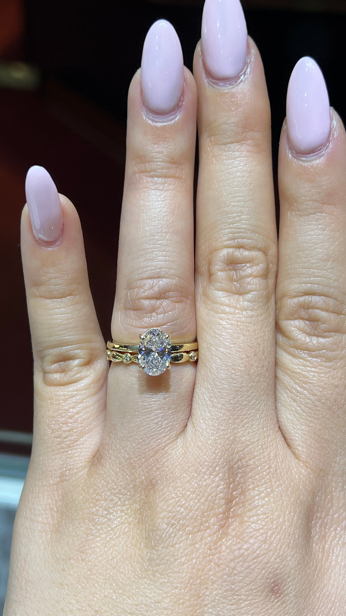 Spaced Diamond Bezel Band 14K Gold BAN171