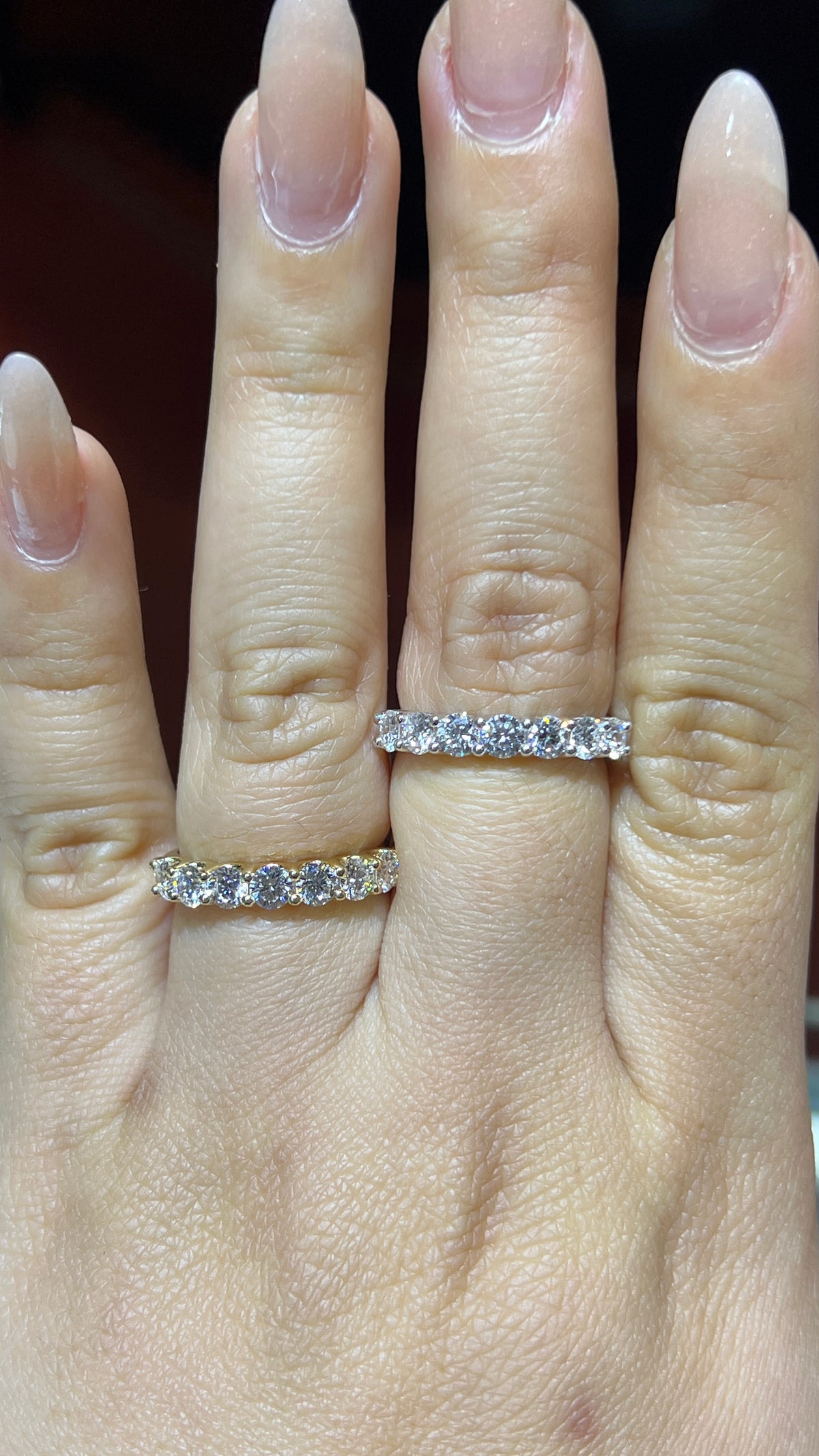 Round Diamond U Prong Band 14K Gold BAN189