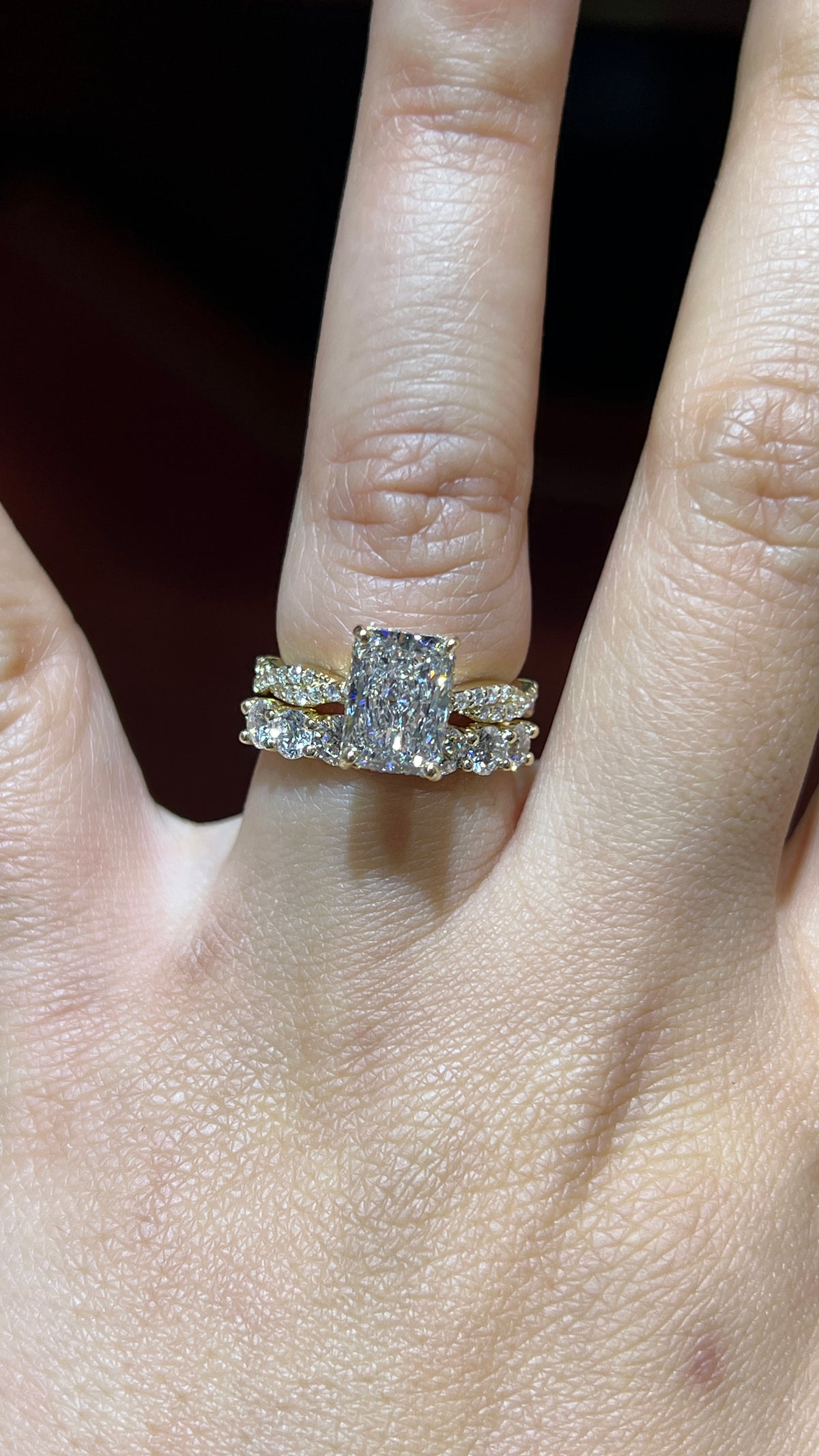 Round Diamond U Prong Band 14K Gold BAN189