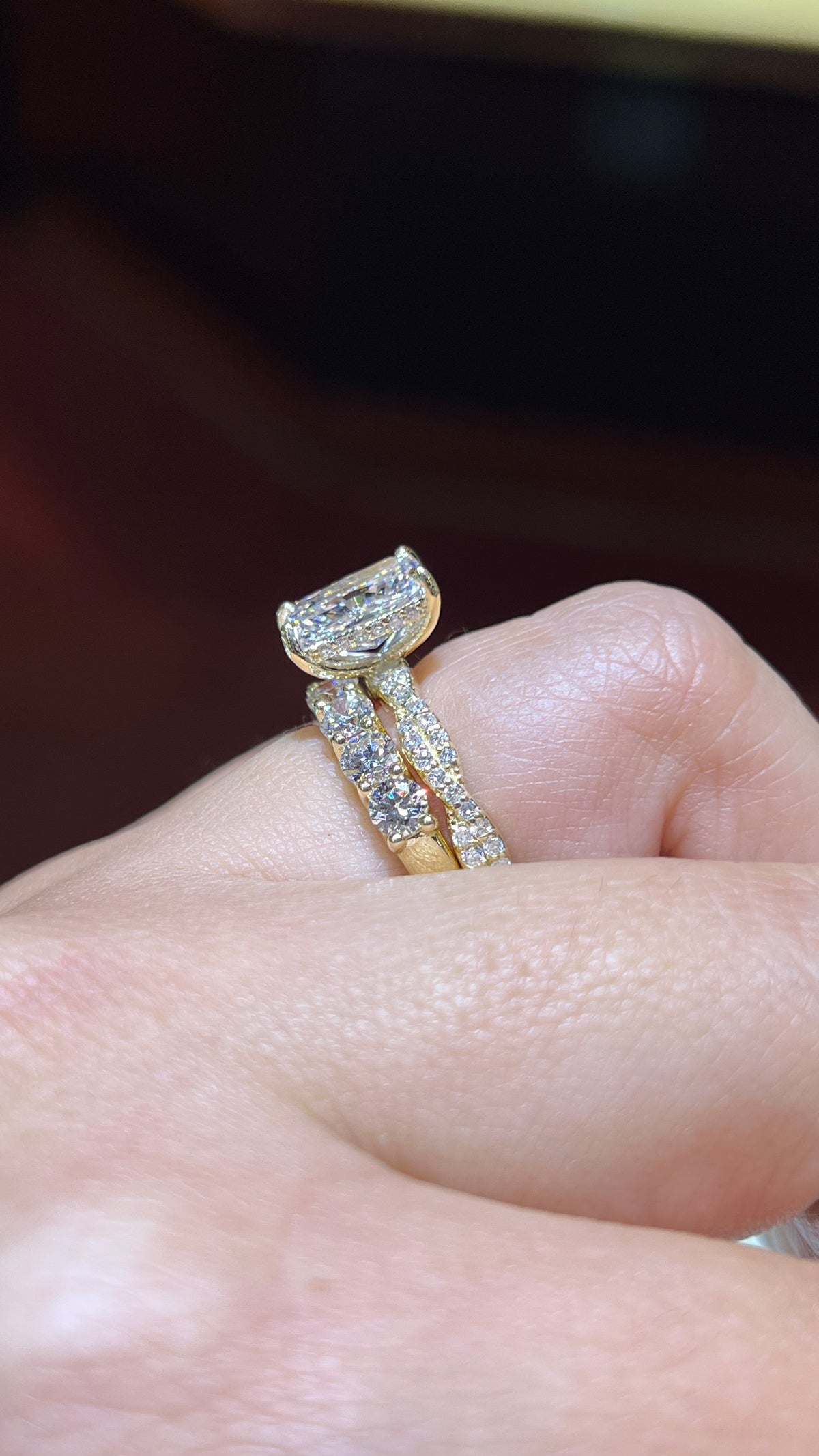 Round Diamond U Prong Band 14K Gold BAN189