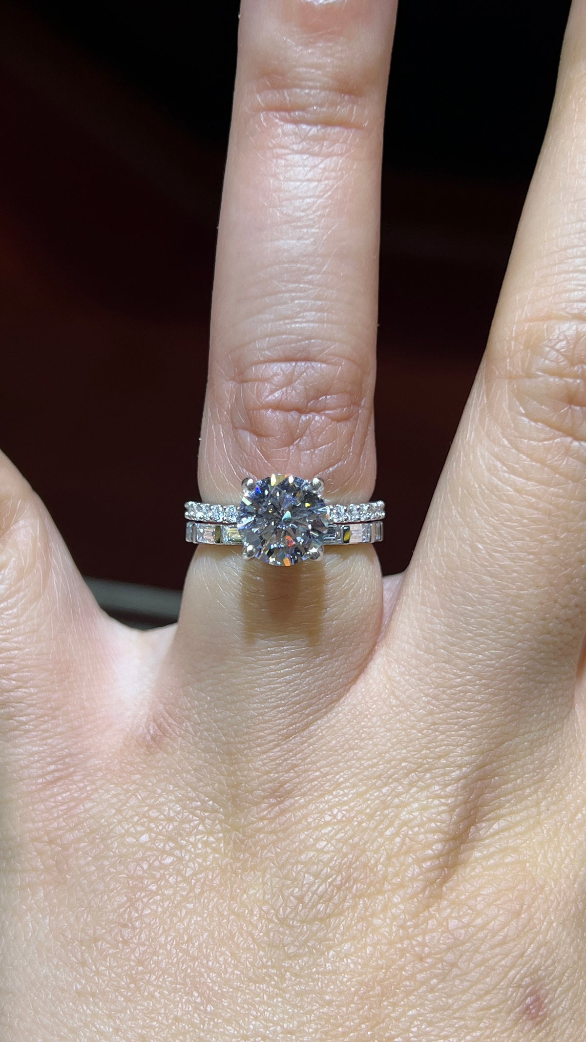 Horizontal Baguette Diamond Band 14K Gold BAN190