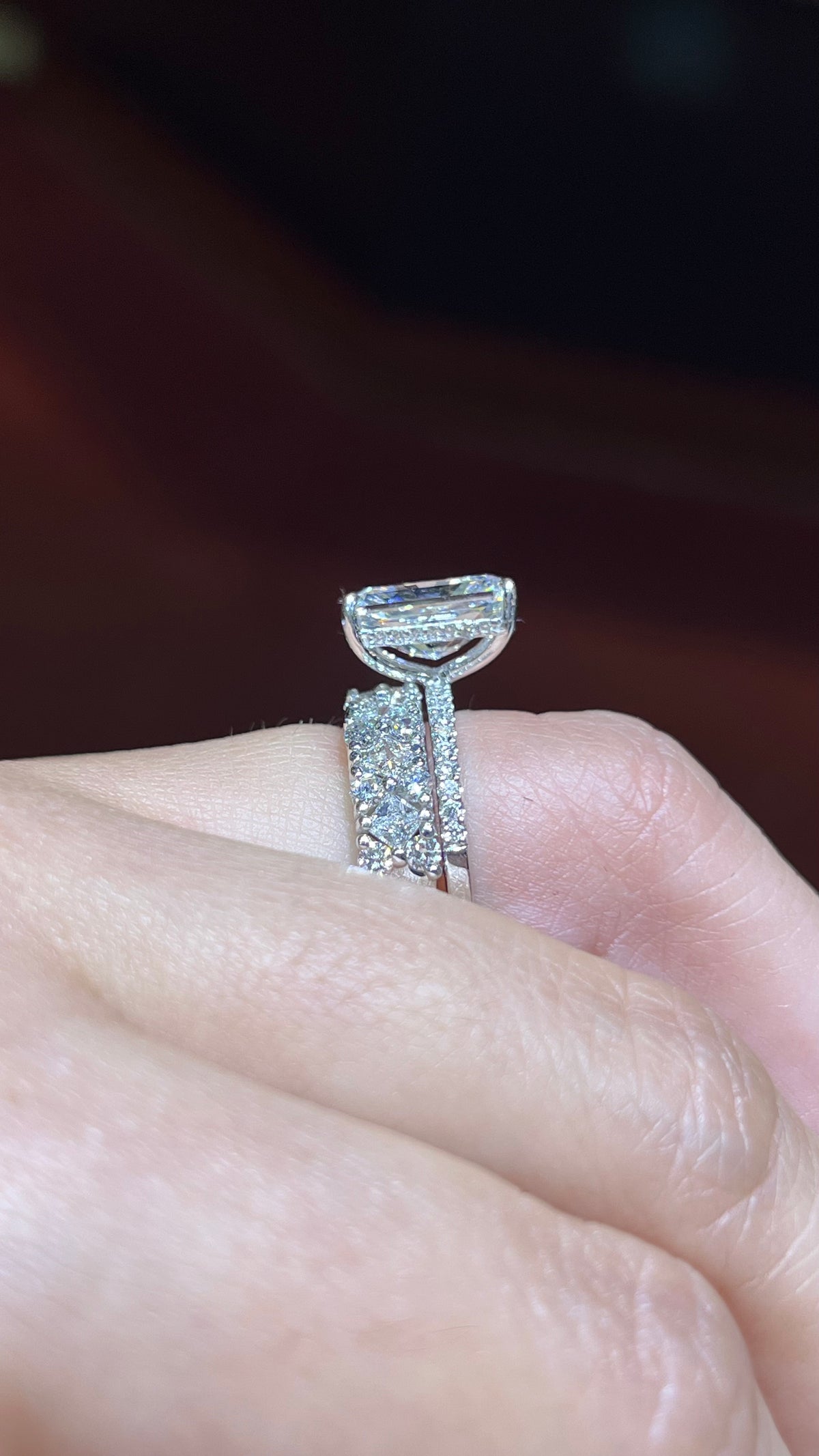 Princess and Round Diamond Band 14K Gold BAN200