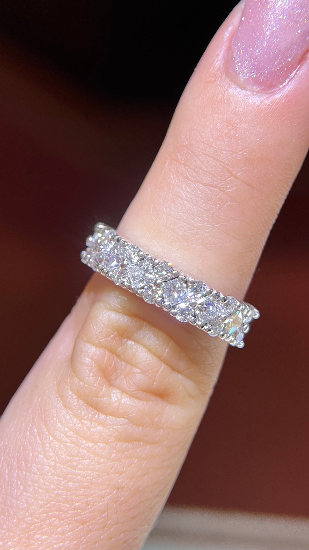 Princess and Round Diamond Band 14K Gold BAN200